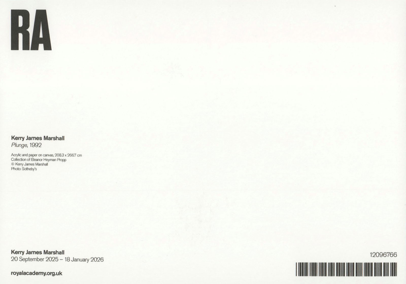 Kerry James Marshall - Plunge - 2025 4.25" x 6" - 4