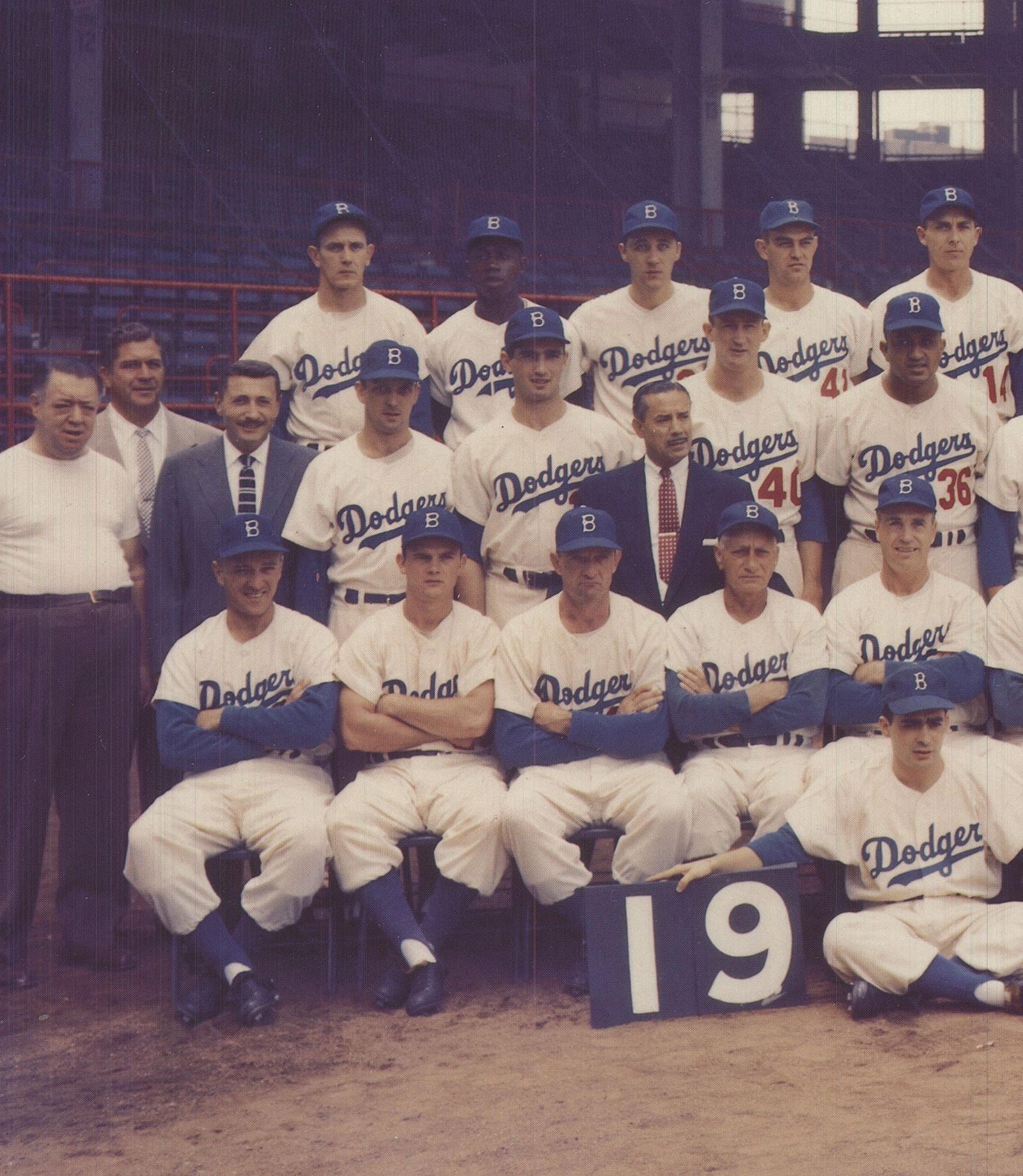 Rubin Pfeffer - The Brooklyn Dodgers 1955 World Champions - 1987 Offset Lithograph 24" x 18" - 3