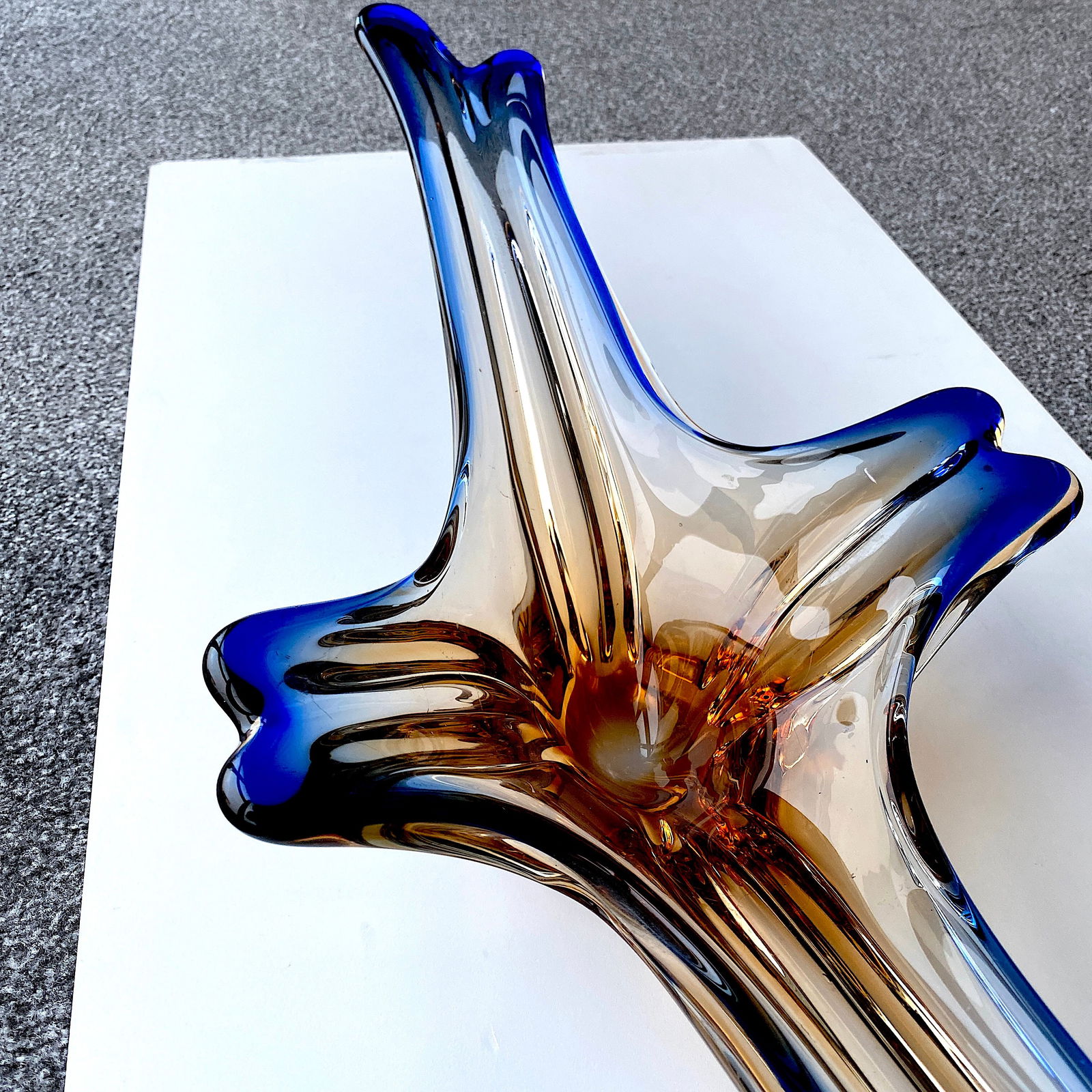 Vintage handcrafted Vase made from blown glass - 4