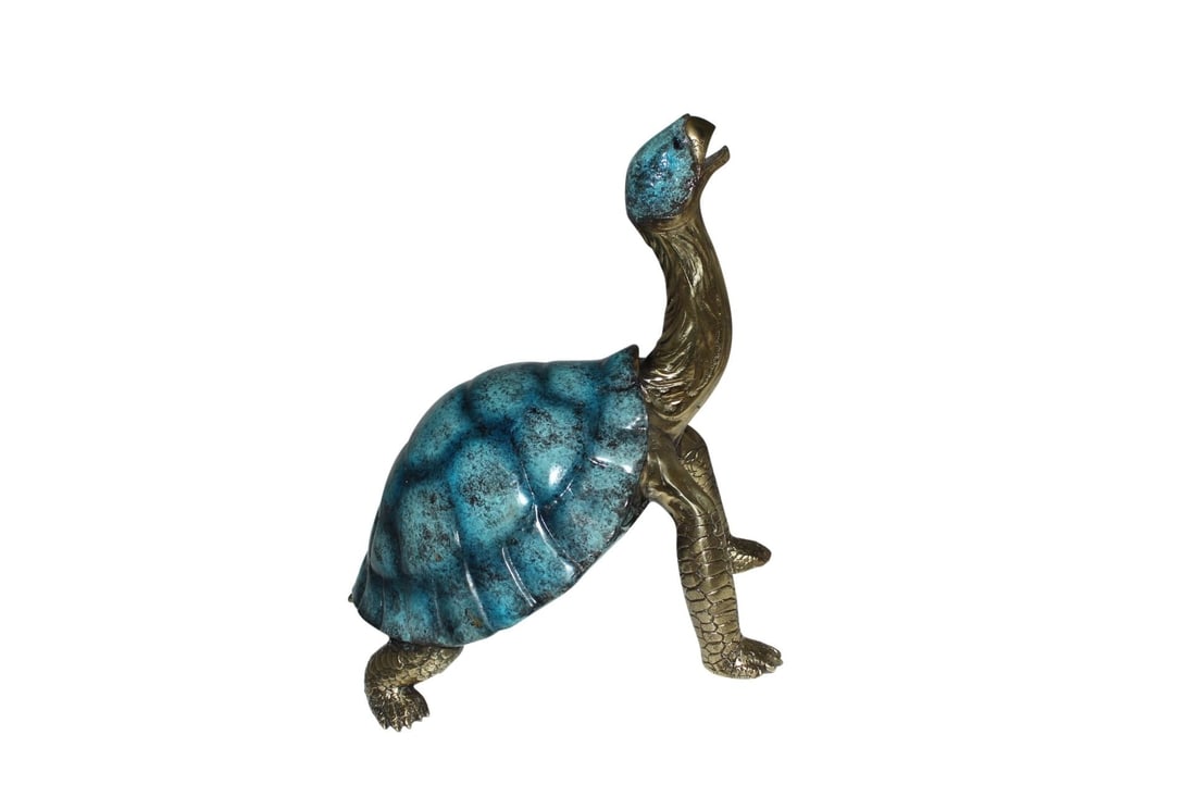 Turtle with special patina Bronze Statue - Size: 14"L x 10"W x 15.5"H (1 of 1)
