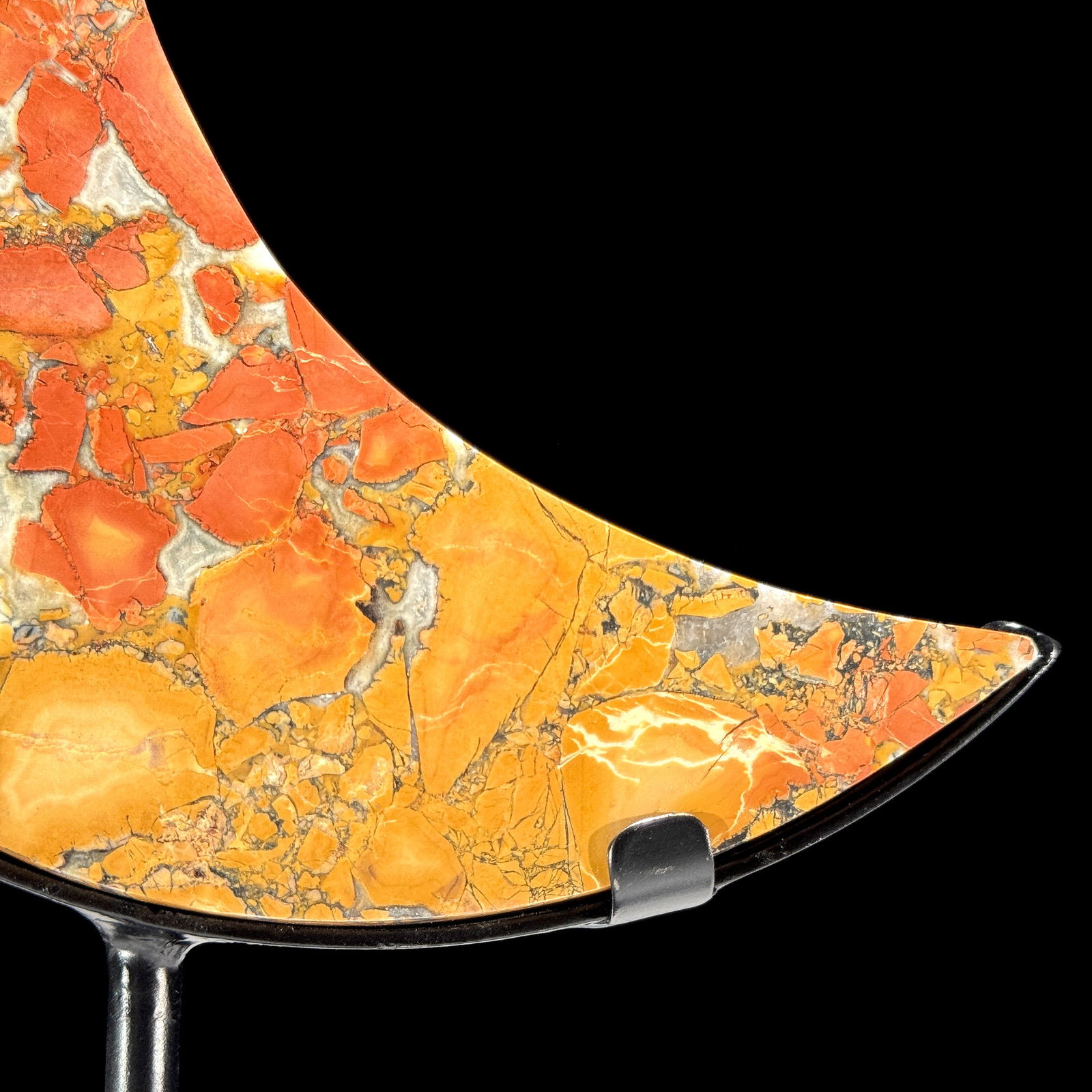 Beautiful crystalized Maligano Jasper Crescent Moon on a custom stand - 4