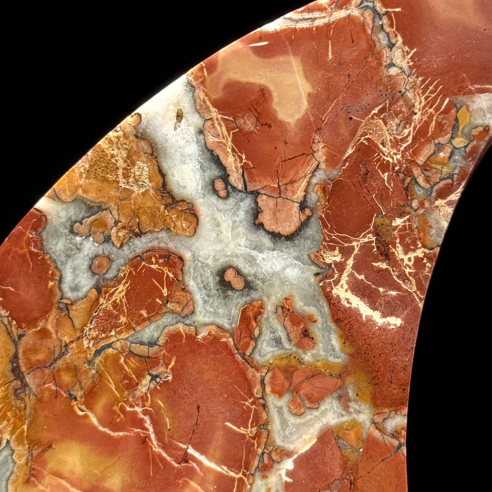 Beautiful crystalized Maligano Jasper Crescent Moon on a custom stand - 5