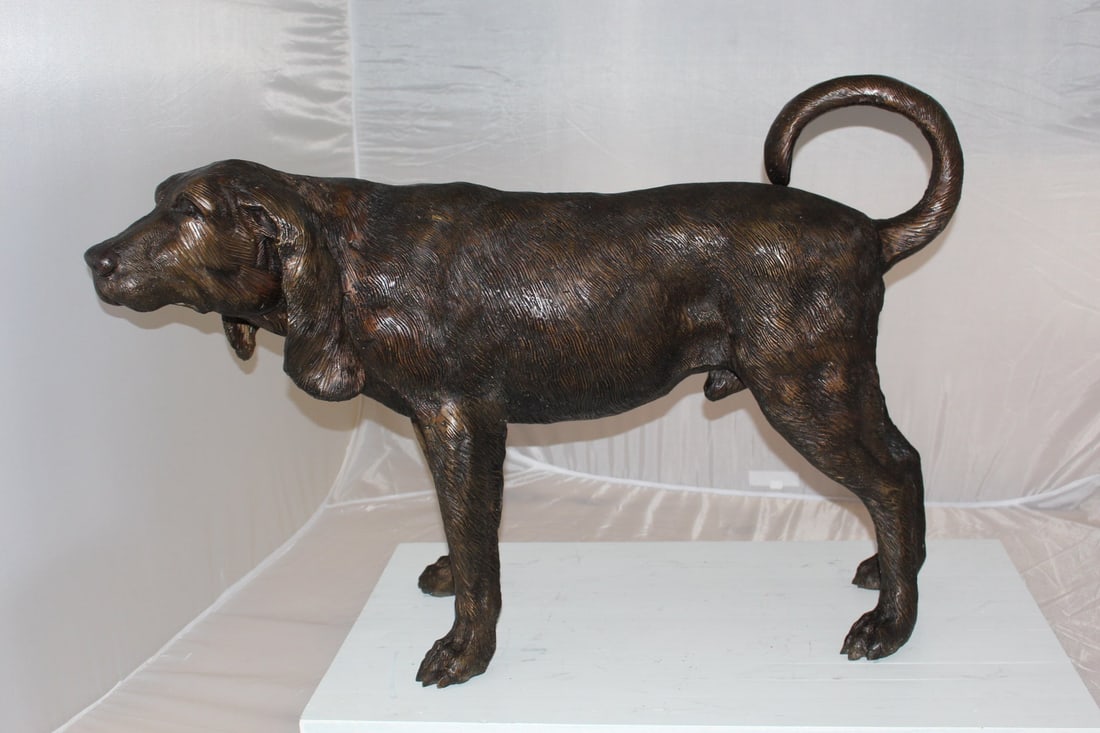 Hound dog Bronze Statue - Size: 38"L x 12"W x 26"H. - 12