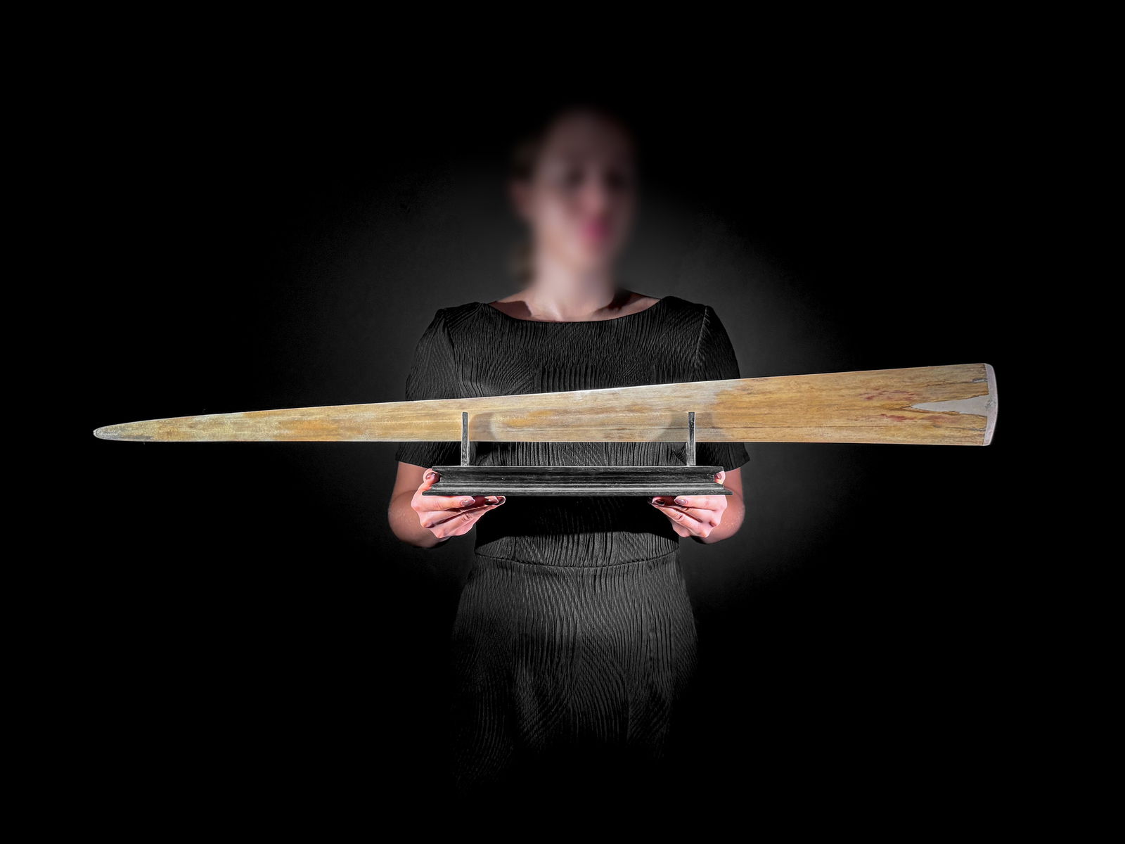 An extra large carved swordfish rostrum - Tiger dragon carving - 3