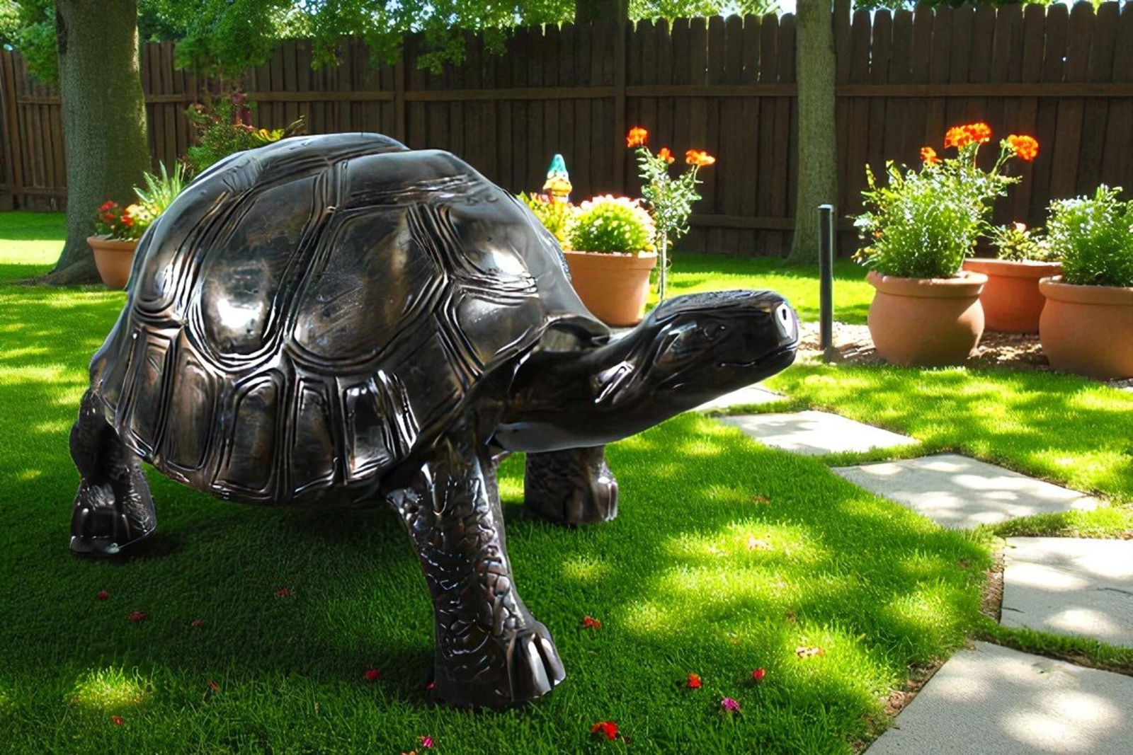 Giant Walking Tortoise Aluminum Statue - Indoor & Outdoor Garden & Decor Sculpture - 49" x 30" x 32" - 7