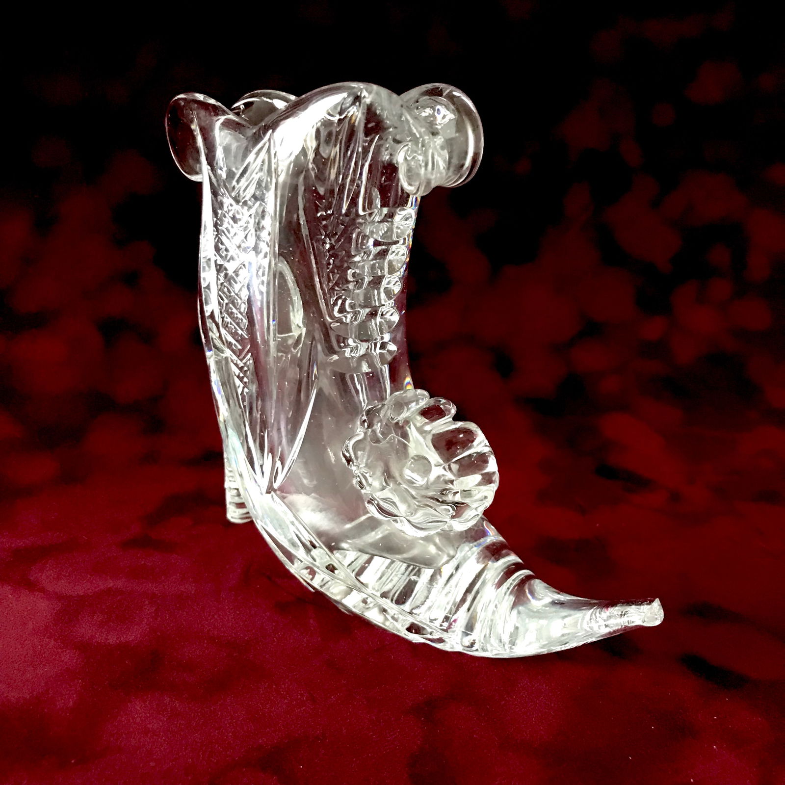 Vintage Bohemia crystal vase 'high heel shoe' 560 gr - 3