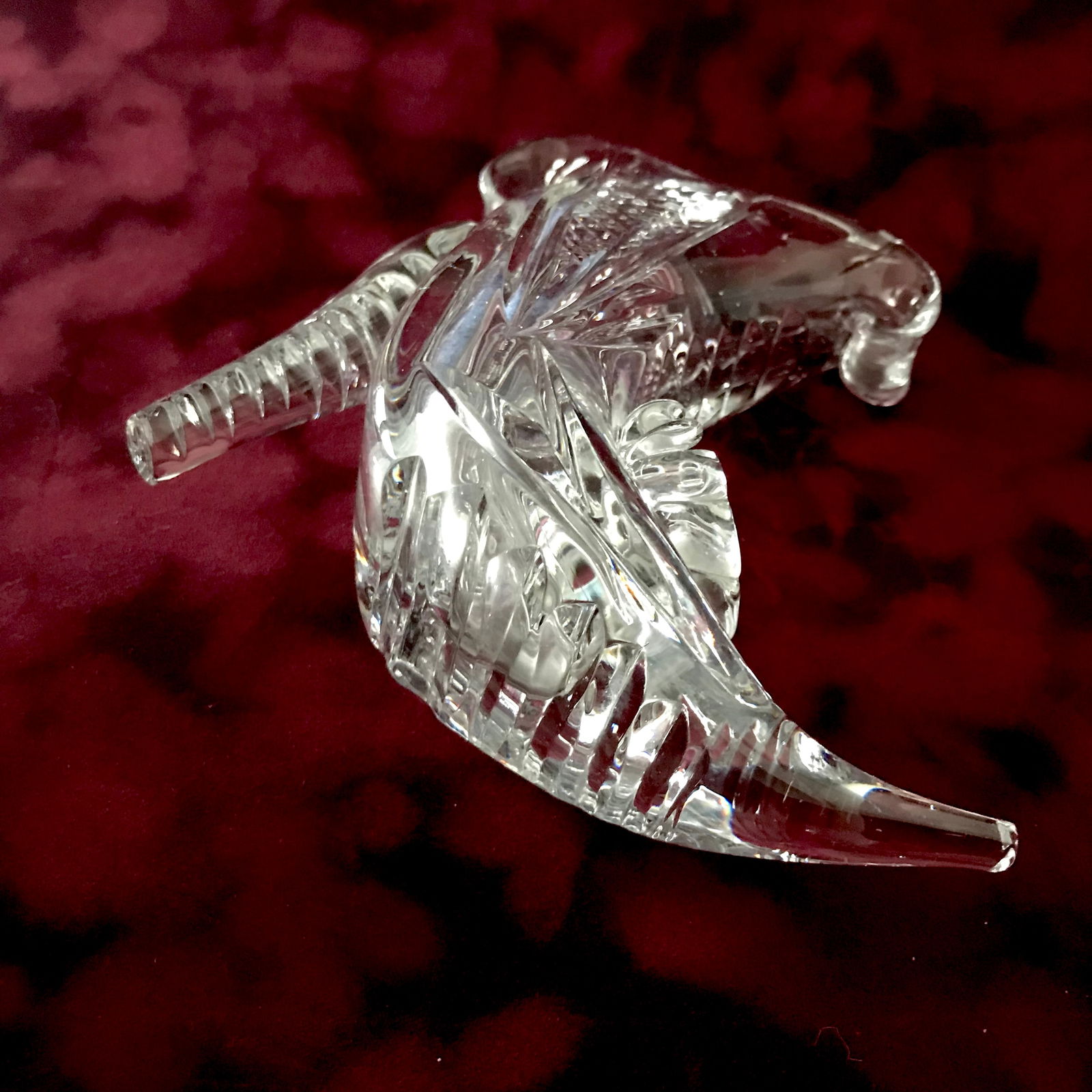 Vintage Bohemia crystal vase 'high heel shoe' 560 gr - 6