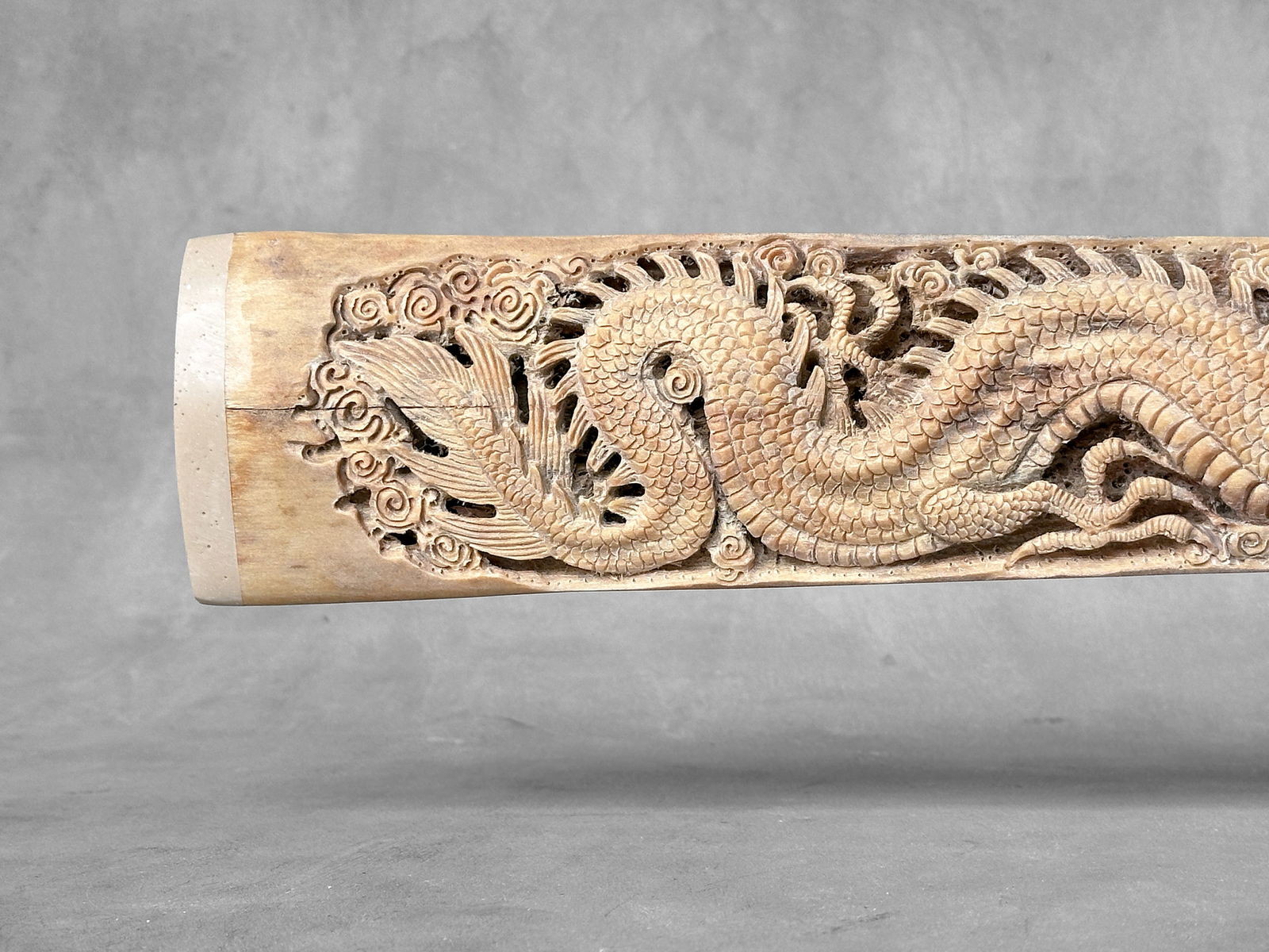 Large carved swordfish - Double Dragon motif - 6