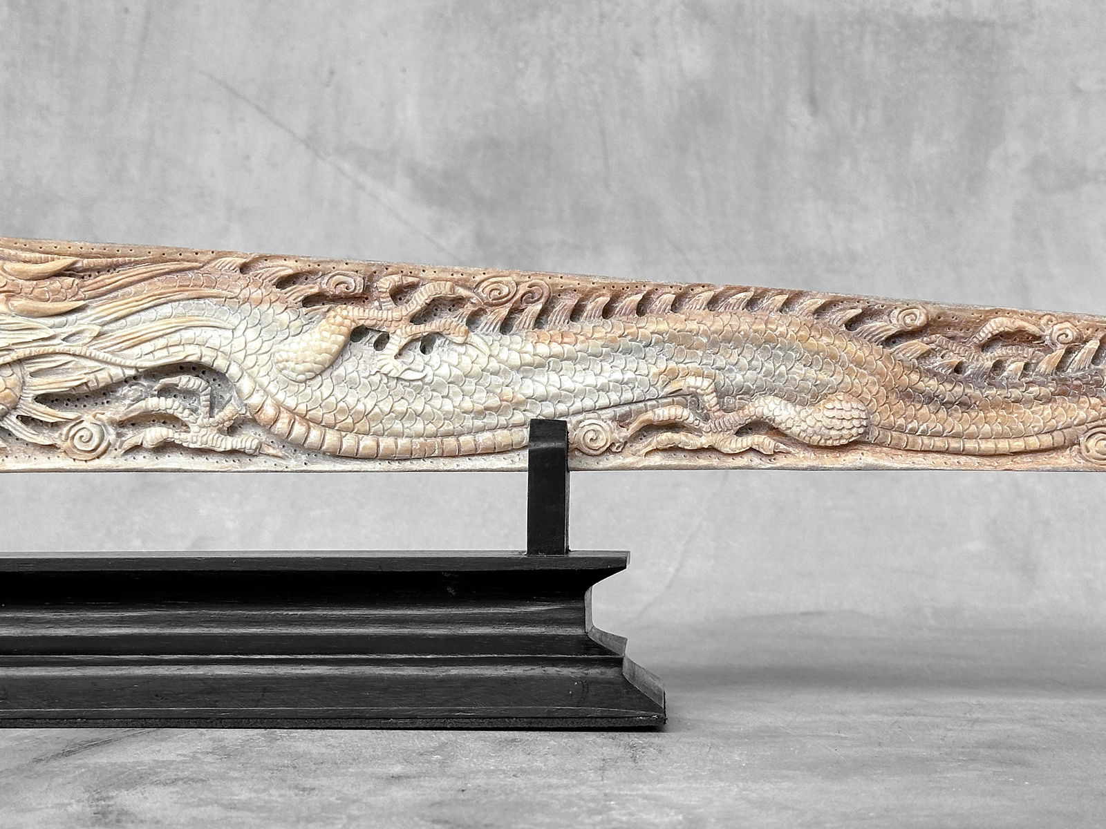 Large carved swordfish - Double Dragon motif - 9