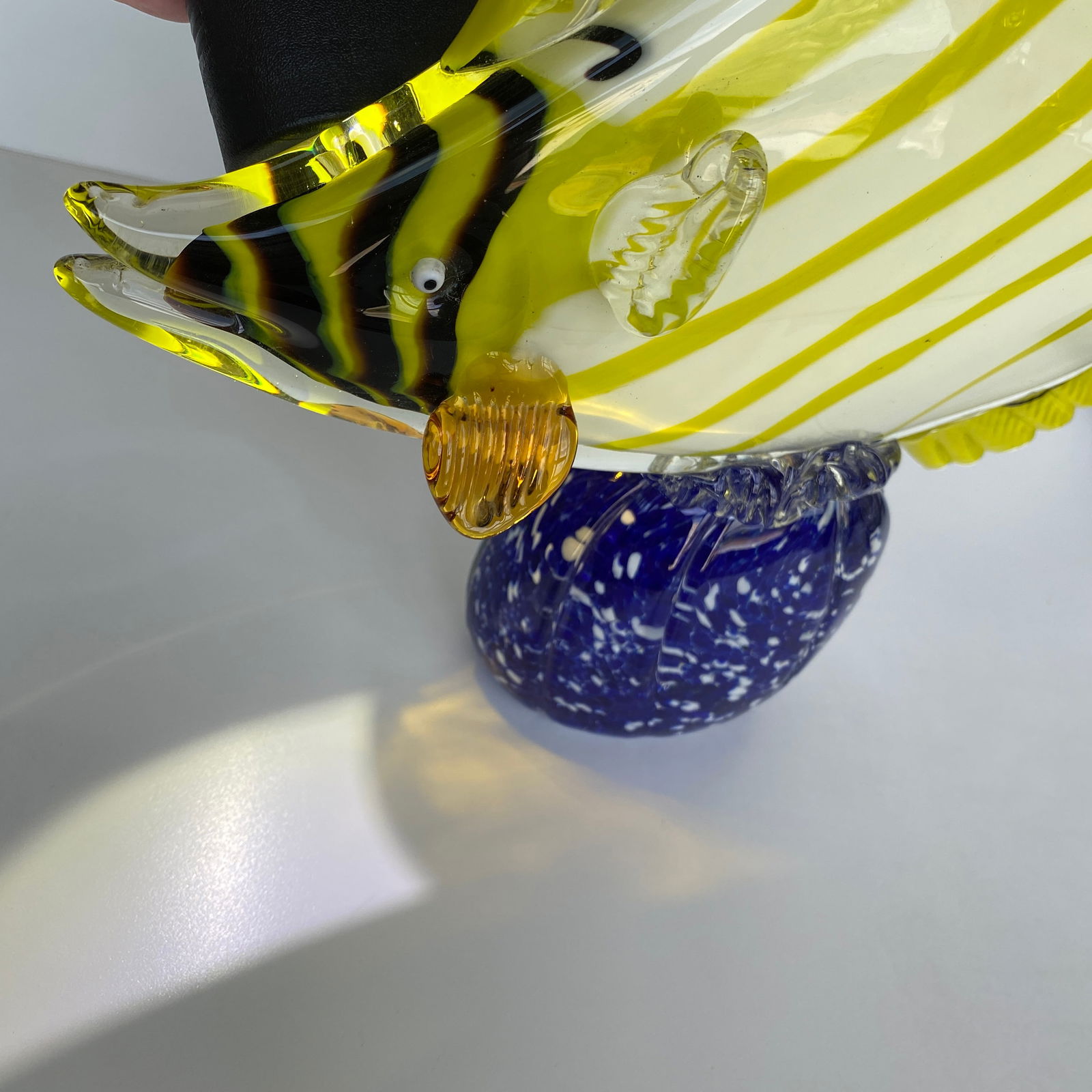 Blown glass fish on a pedestal - 10
