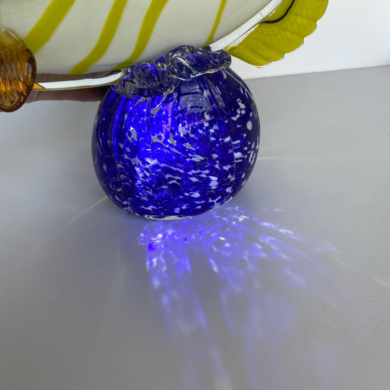 Blown glass fish on a pedestal - 11