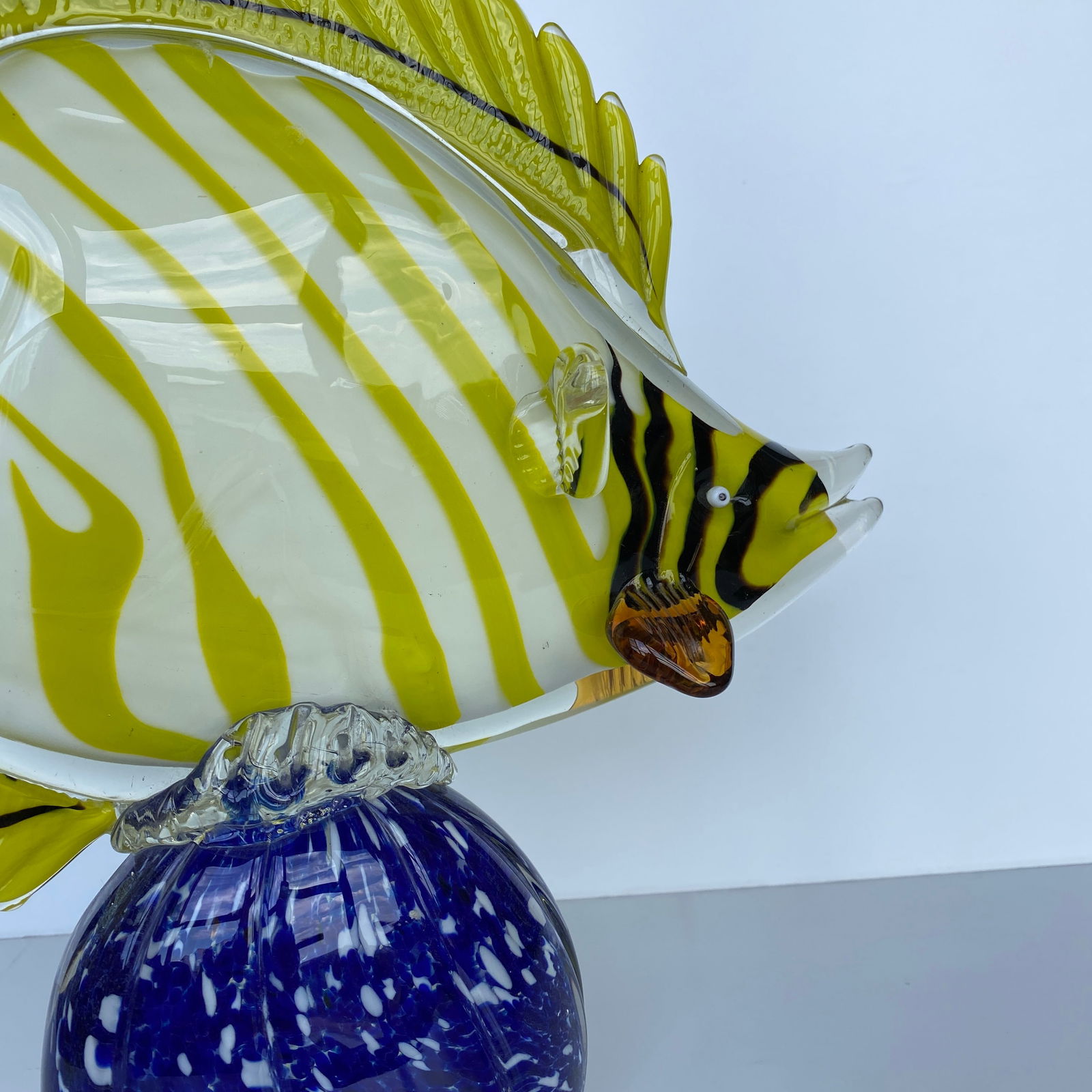 Blown glass fish on a pedestal - 6