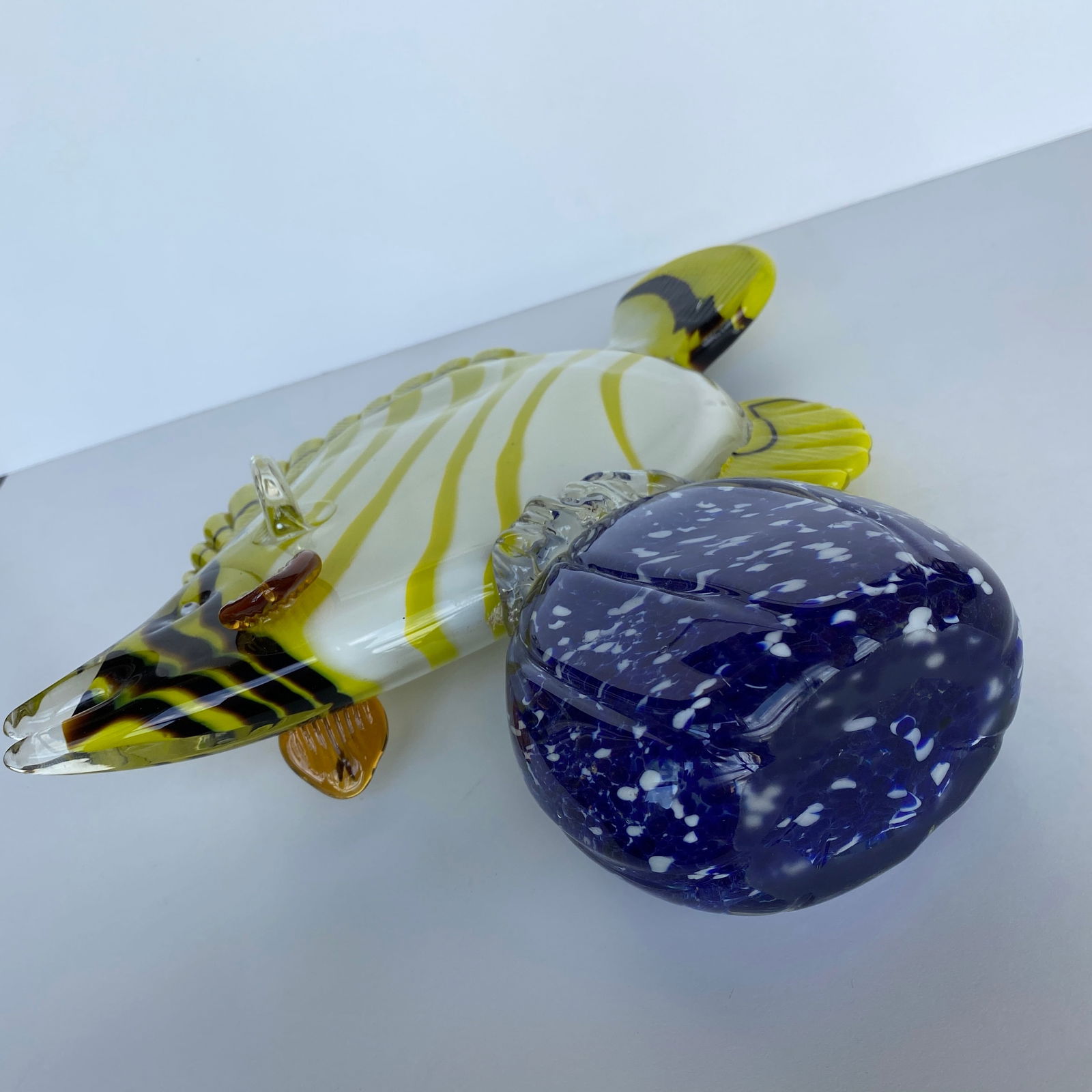 Blown glass fish on a pedestal - 9