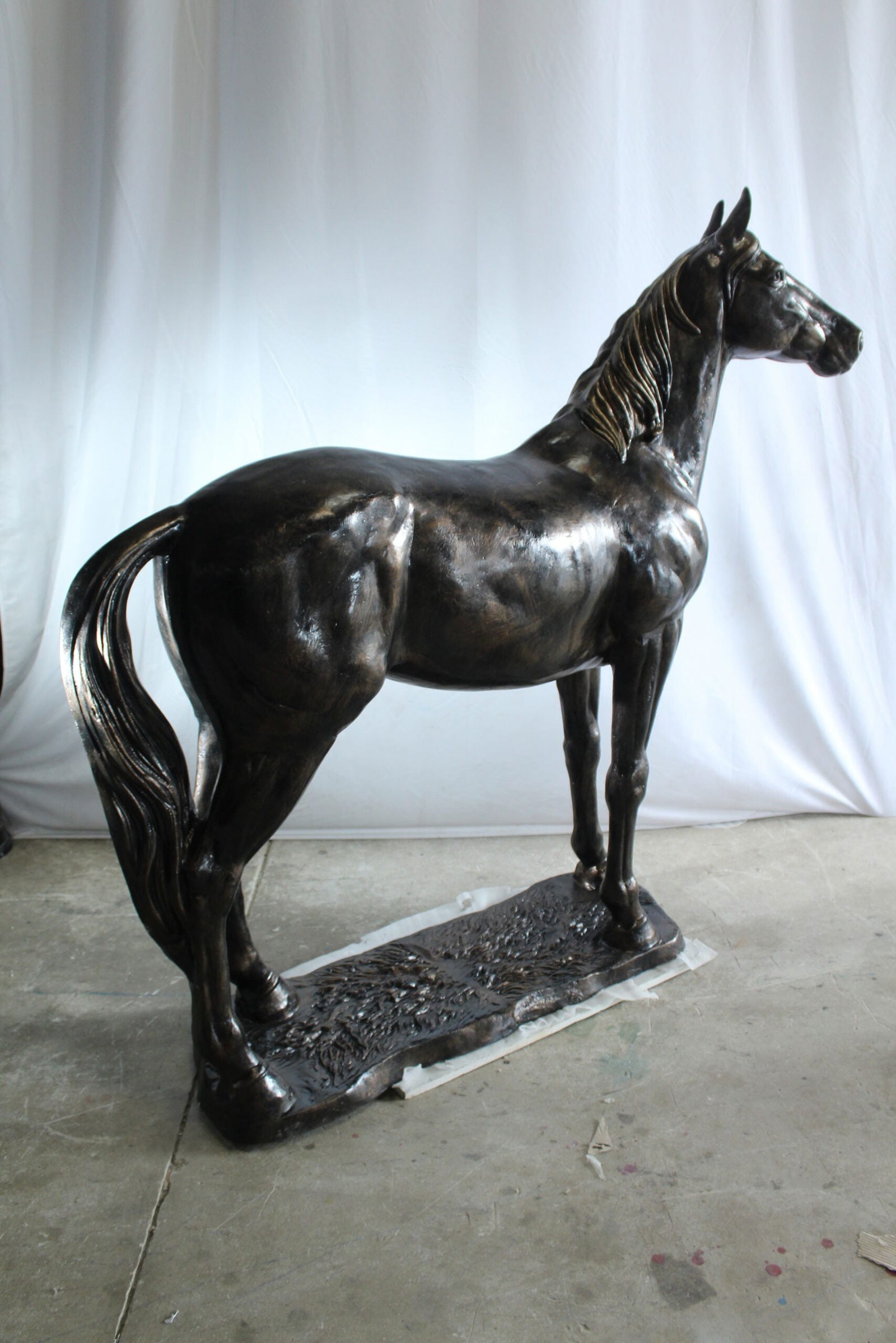 Majestic Aluminum Horse Statue - Large Indoor/Outdoor Decorative Sculpture, Elegant Silver Finish, - 10