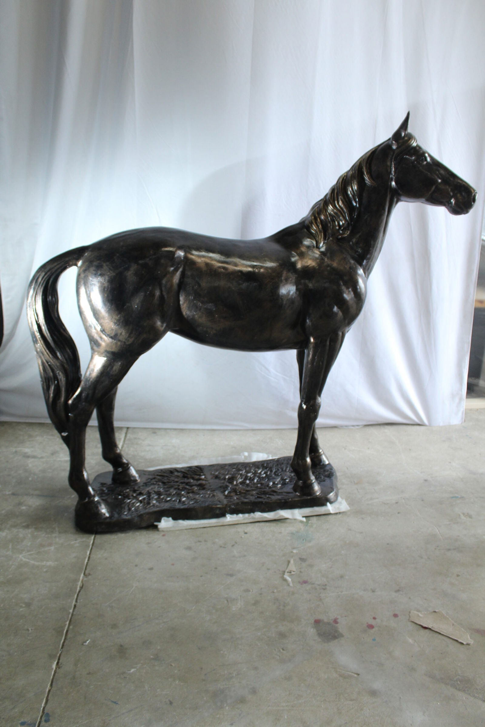Majestic Aluminum Horse Statue - Large Indoor/Outdoor Decorative Sculpture, Elegant Silver Finish, - 11