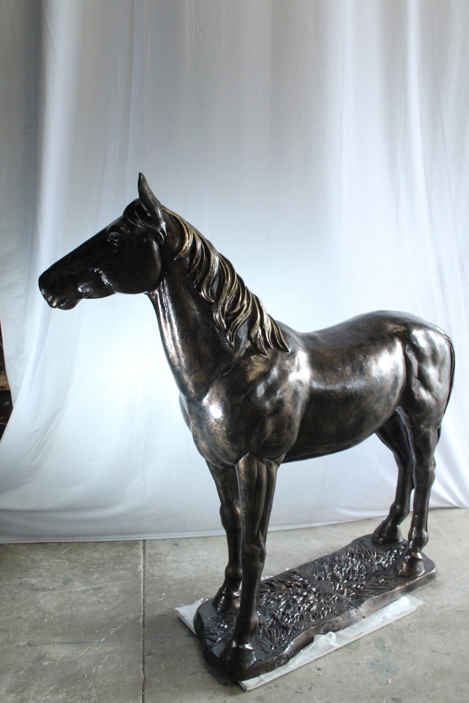 Majestic Aluminum Horse Statue - Large Indoor/Outdoor Decorative Sculpture, Elegant Silver Finish, - 4