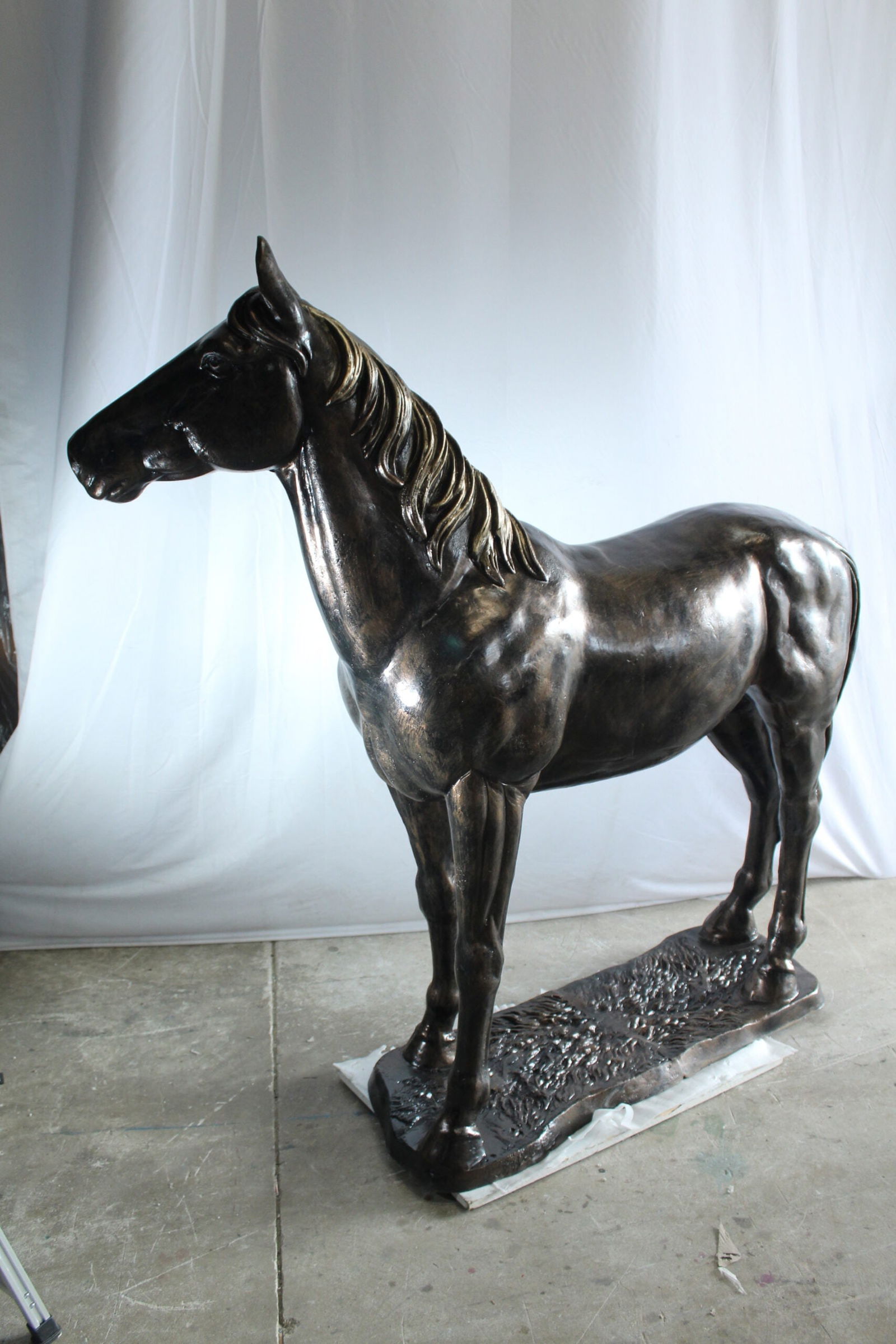 Majestic Aluminum Horse Statue - Large Indoor/Outdoor Decorative Sculpture, Elegant Silver Finish, - 5