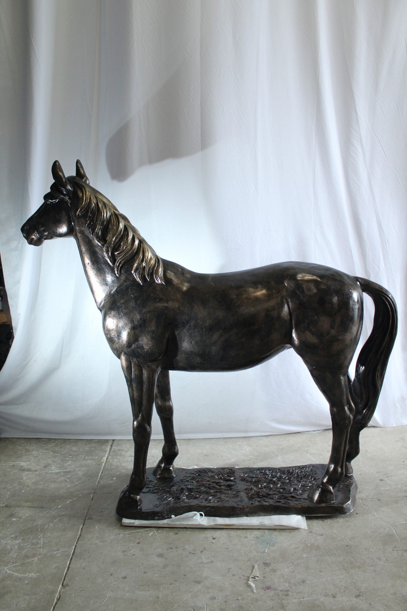 Majestic Aluminum Horse Statue - Large Indoor/Outdoor Decorative Sculpture, Elegant Silver Finish, - 6