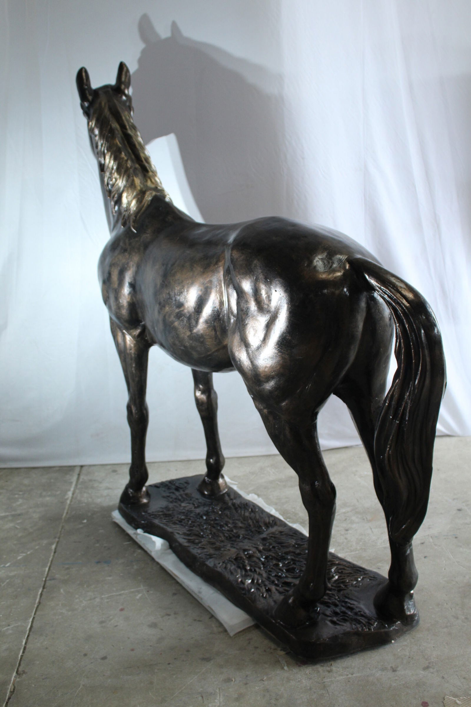 Majestic Aluminum Horse Statue - Large Indoor/Outdoor Decorative Sculpture, Elegant Silver Finish, - 8