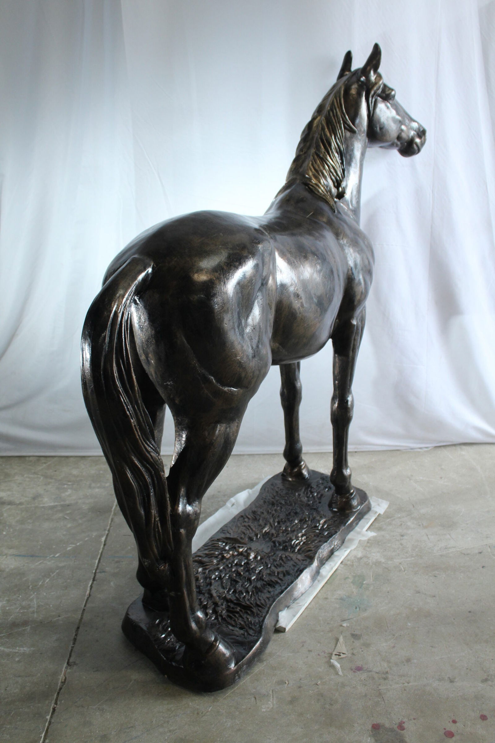 Majestic Aluminum Horse Statue - Large Indoor/Outdoor Decorative Sculpture, Elegant Silver Finish, - 9