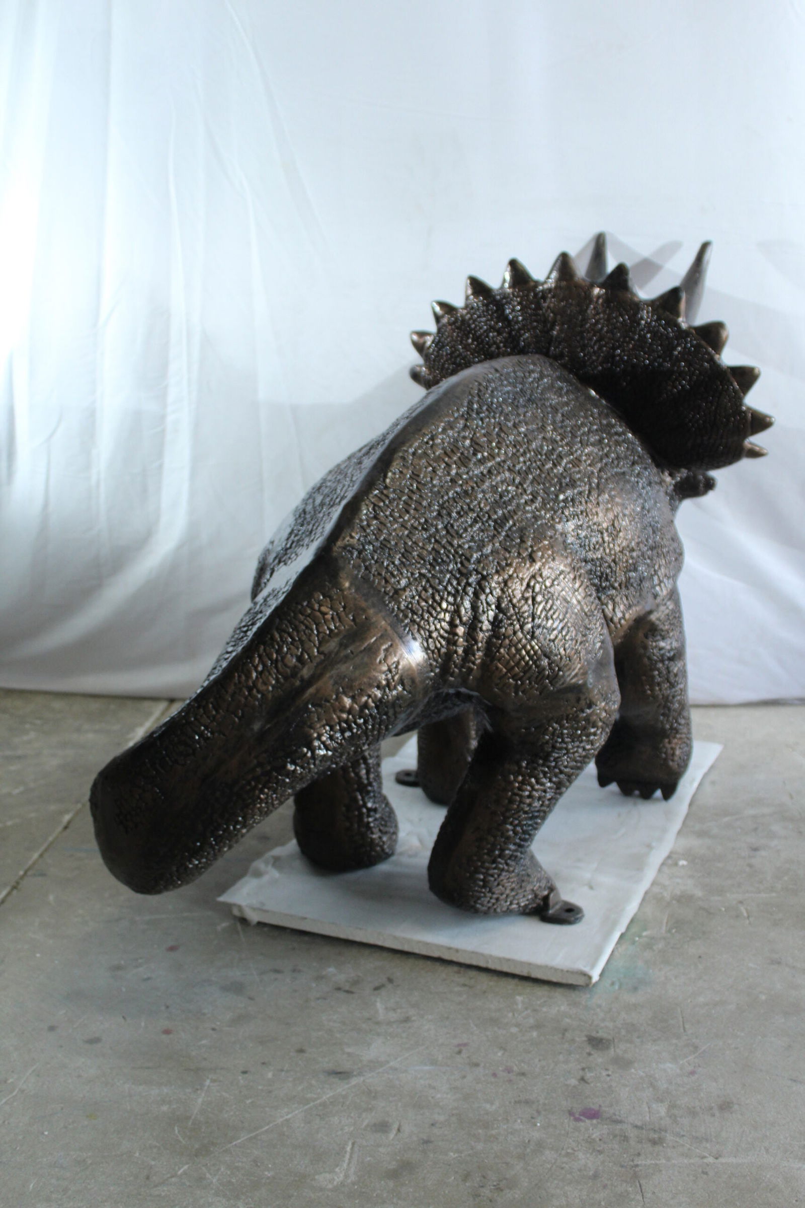 Giant Aluminum Triceratops Statue - 57" Long Dinosaur Sculpture with Detailed Scales & Horns for - 2