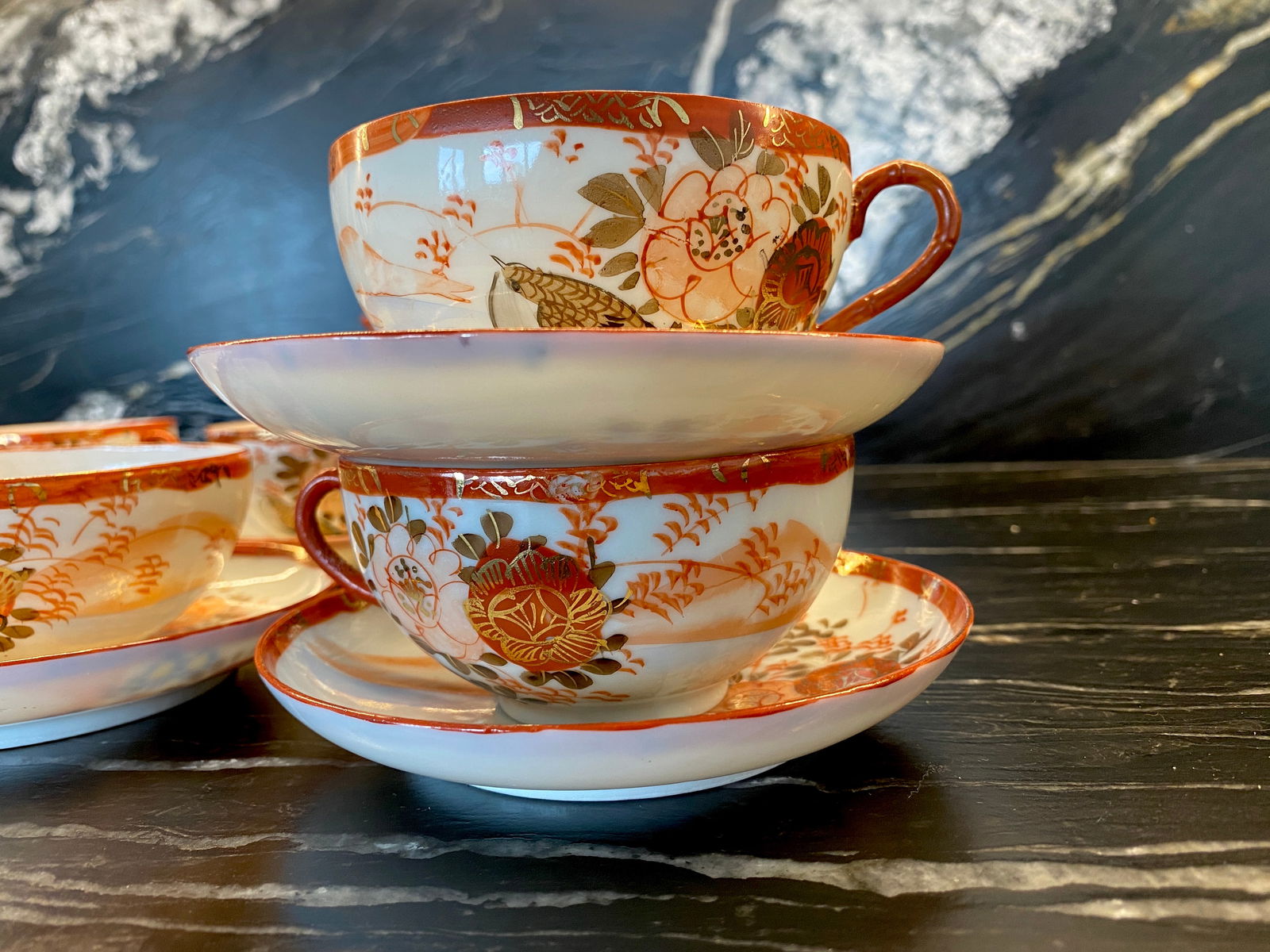 Antique Handpainted Porcelain tea set 14 pcs. - 4