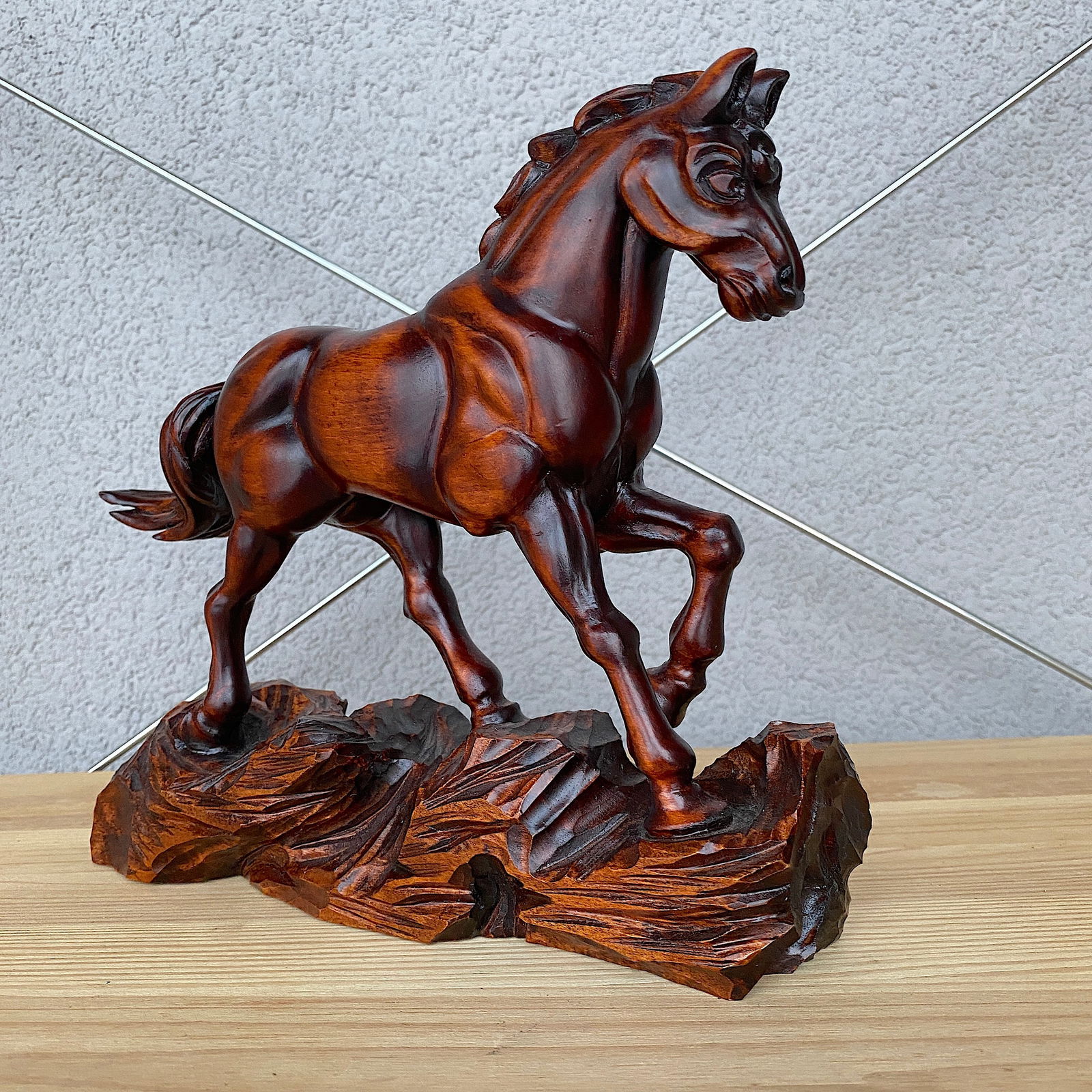 Wooden Hand carved Horse statue - 2