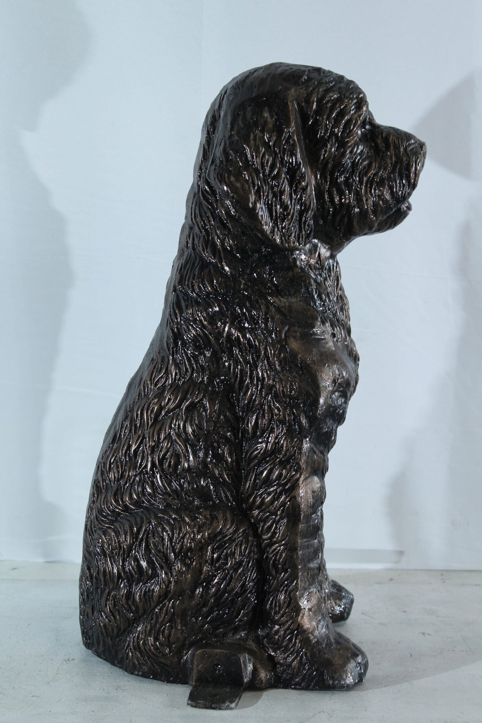Aluminum Goldendoodle Dog Statue with Curly Fur Detail - Bronze-Style Pet Sculpture for Indoor & - 5