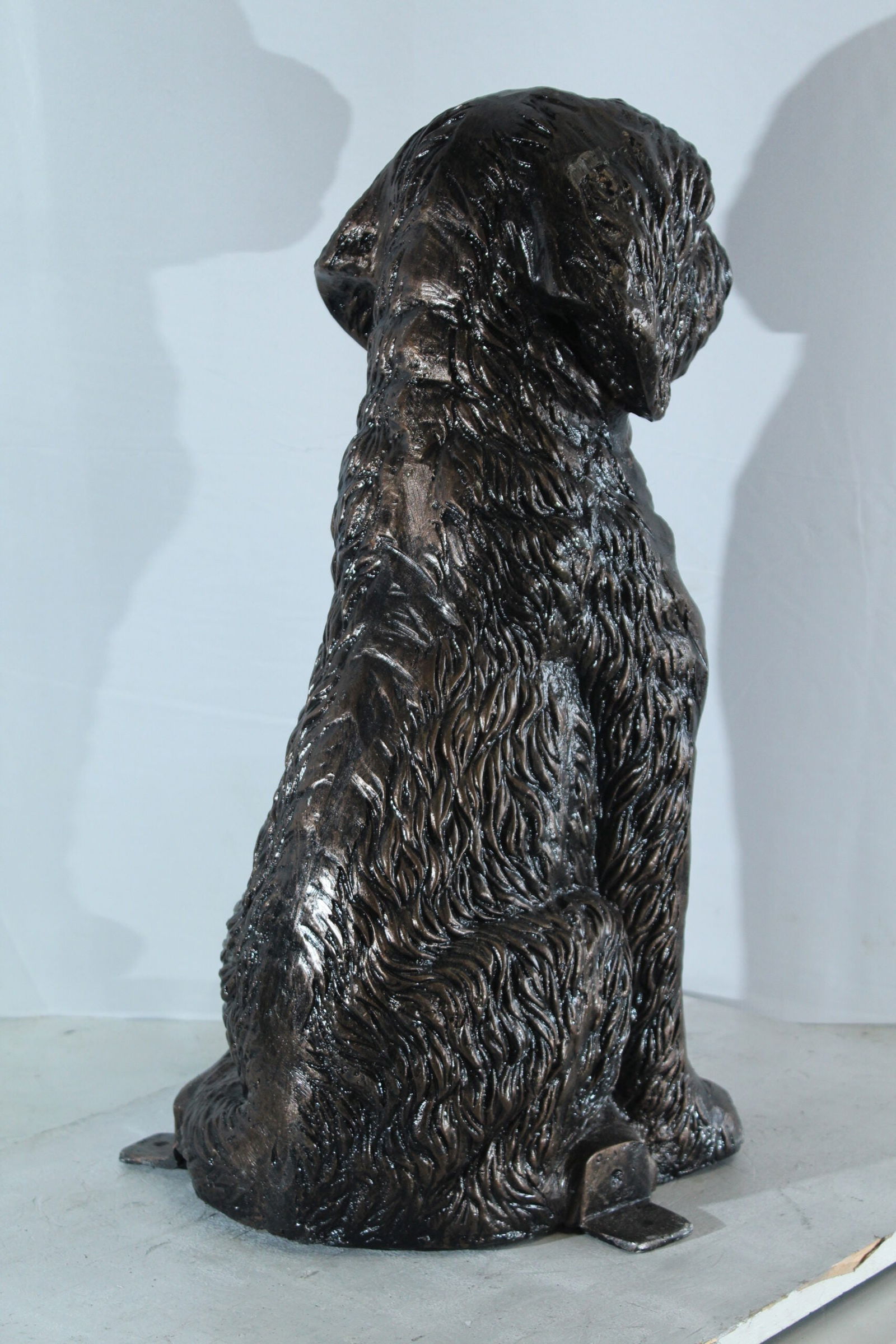 Aluminum Goldendoodle Dog Statue with Curly Fur Detail - Bronze-Style Pet Sculpture for Indoor & - 6