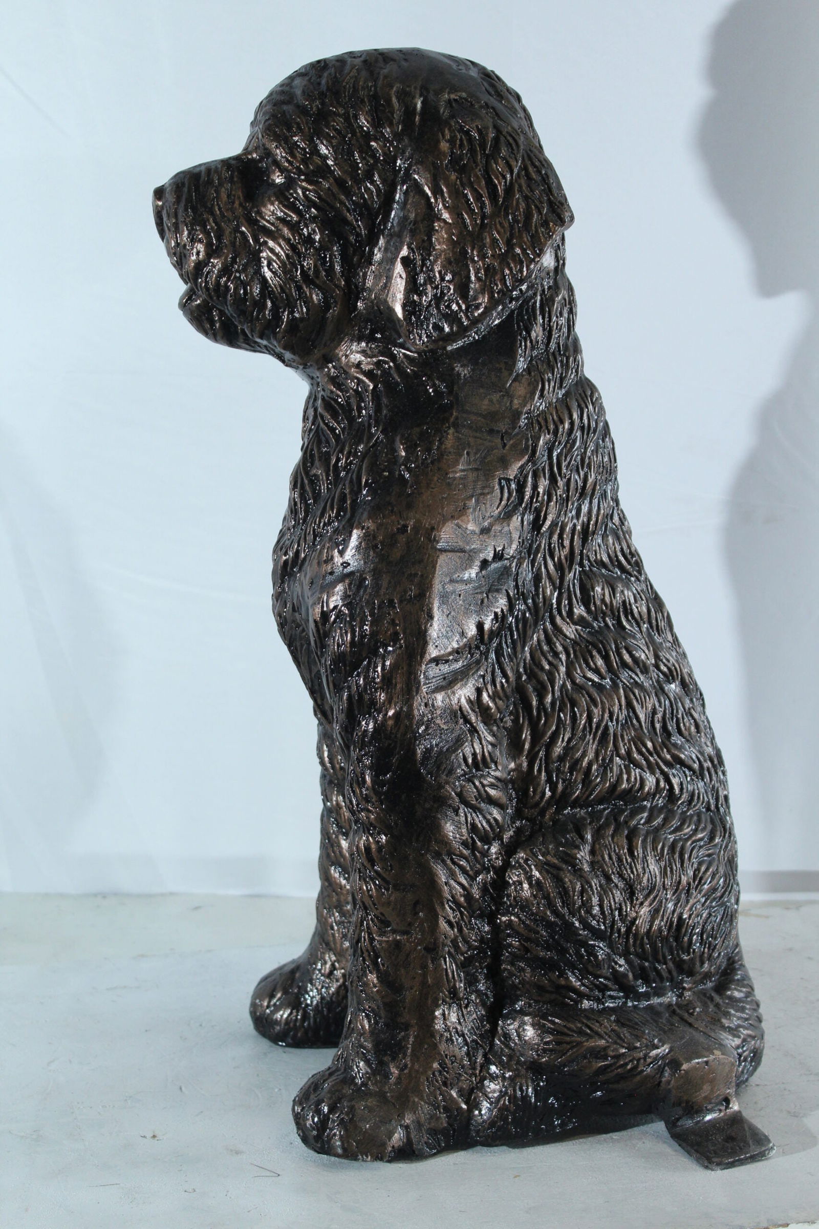 Aluminum Goldendoodle Dog Statue with Curly Fur Detail - Bronze-Style Pet Sculpture for Indoor & - 9