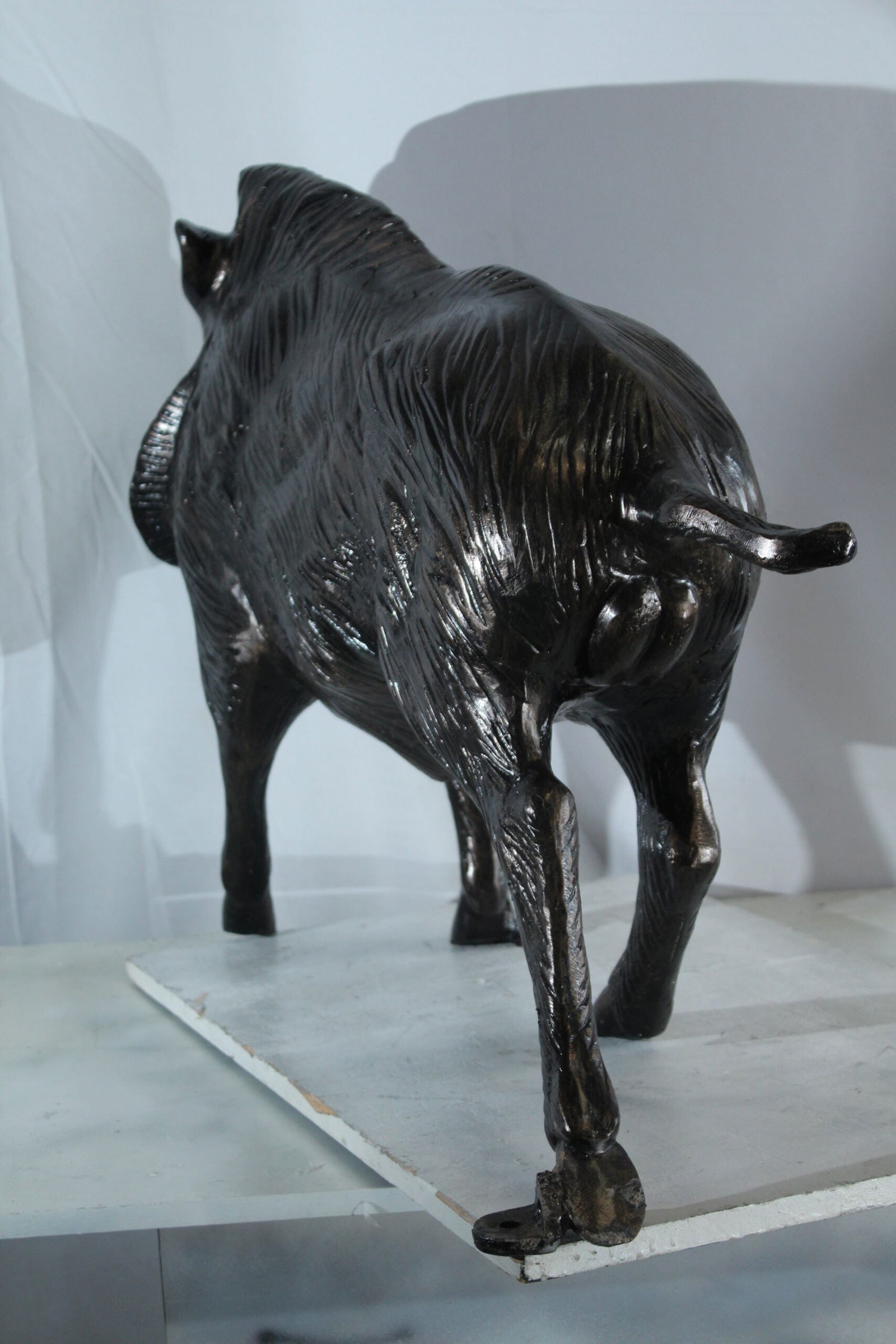 Aluminum Wild Boar Statue with Textured Fur and Powerful Stance - Rustic Razorback Animal Decor - - 10