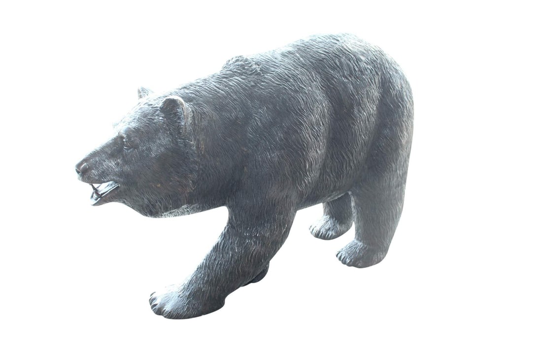 A Bear Walking Bronze Hand-Crafted Durable Design Statue - Welcome Sign Guest Greeter Decor for (1 of 11)