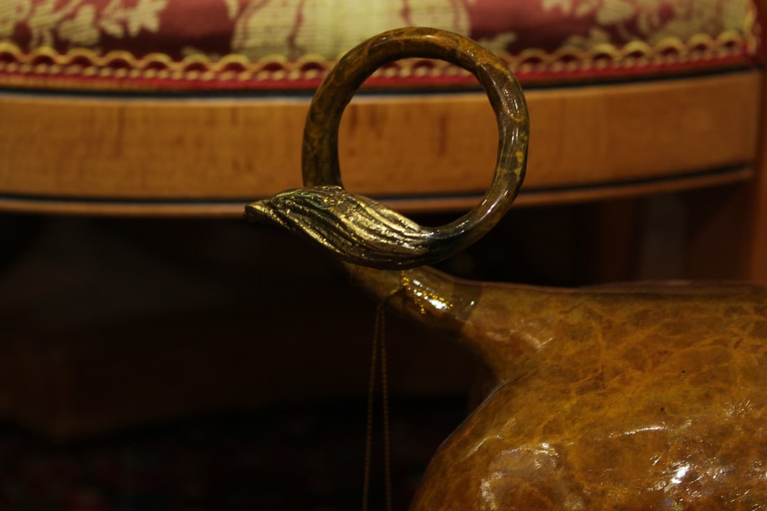 Bull Heads Down Small Bronze Statue - Size: 24"L x 6"W x 16"H. - 4