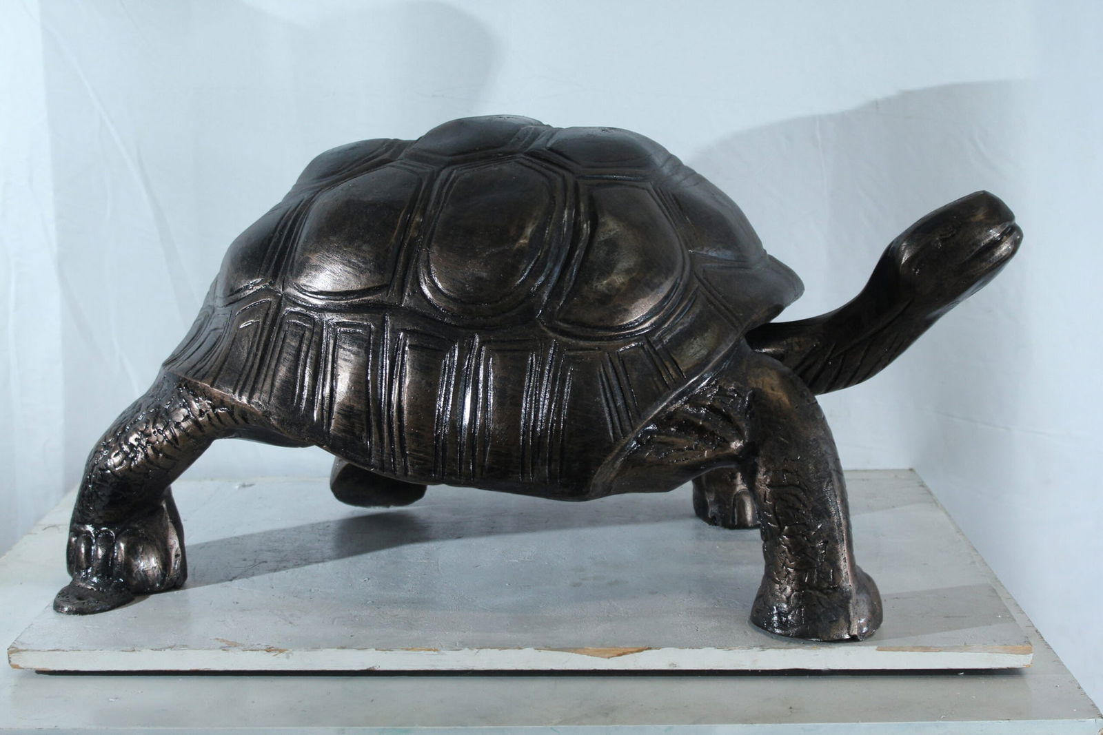 Large Aluminum Tortoise Statue with Detailed Shell and Legs - Realistic Wildlife Sculpture, Bronze - 10