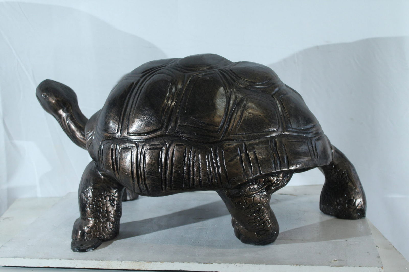 Large Aluminum Tortoise Statue with Detailed Shell and Legs - Realistic Wildlife Sculpture, Bronze - 4