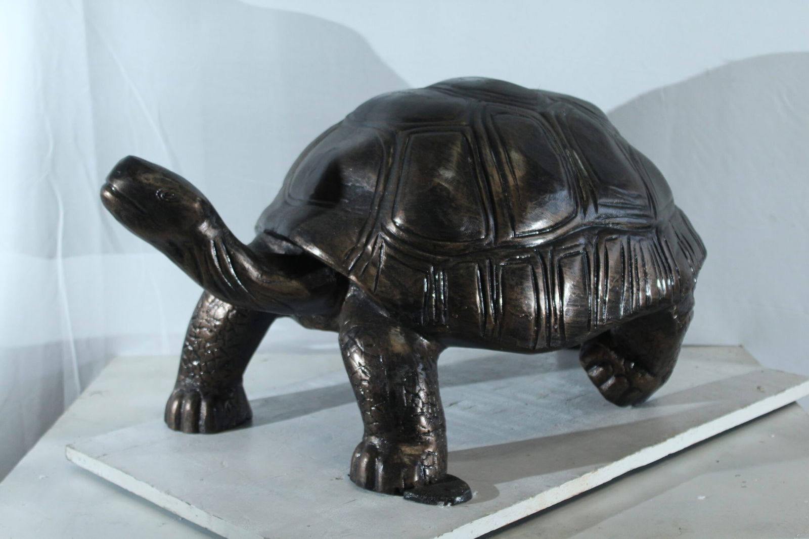 Large Aluminum Tortoise Statue with Detailed Shell and Legs - Realistic Wildlife Sculpture, Bronze - 5