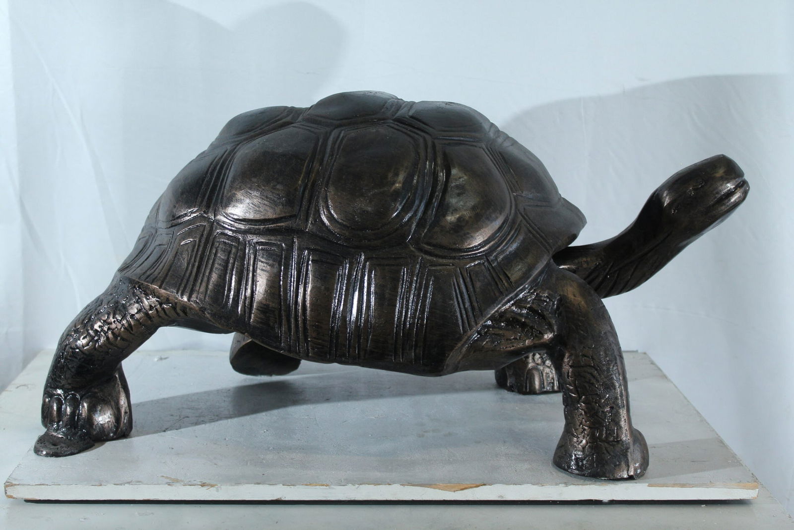 Large Aluminum Tortoise Statue with Detailed Shell and Legs - Realistic Wildlife Sculpture, Bronze - 8