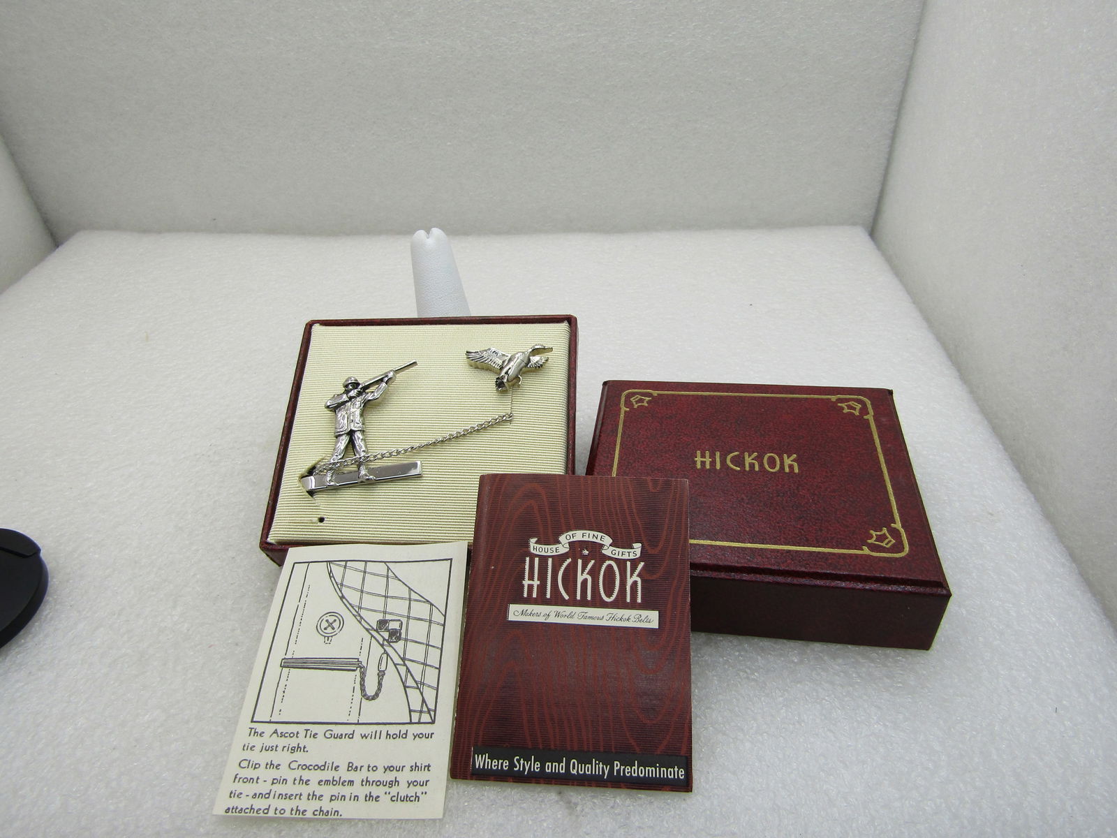 Vintage Hickok Duck Hunter & Duck Tie Clasp & Tack Pin, Original Box - 2