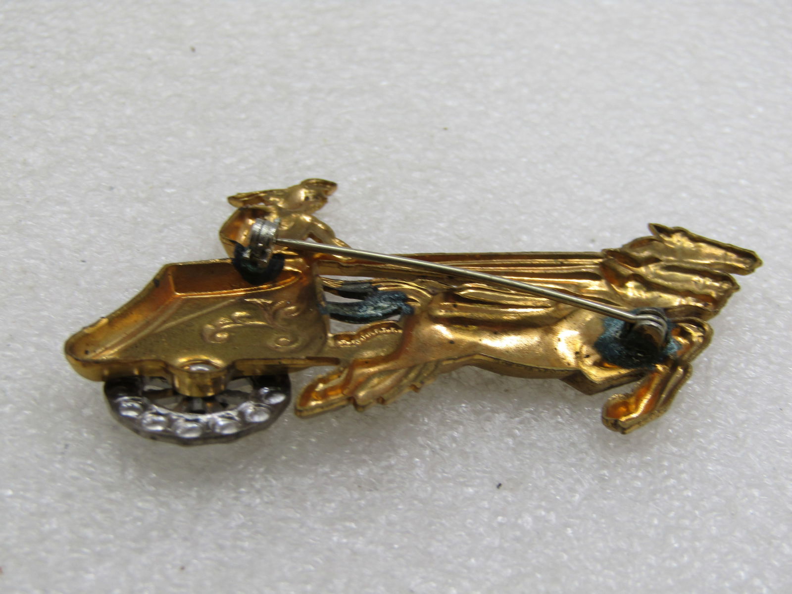 Vintage Gladiator and Chariot Brooch, Two-Tone, 2.75" - 5
