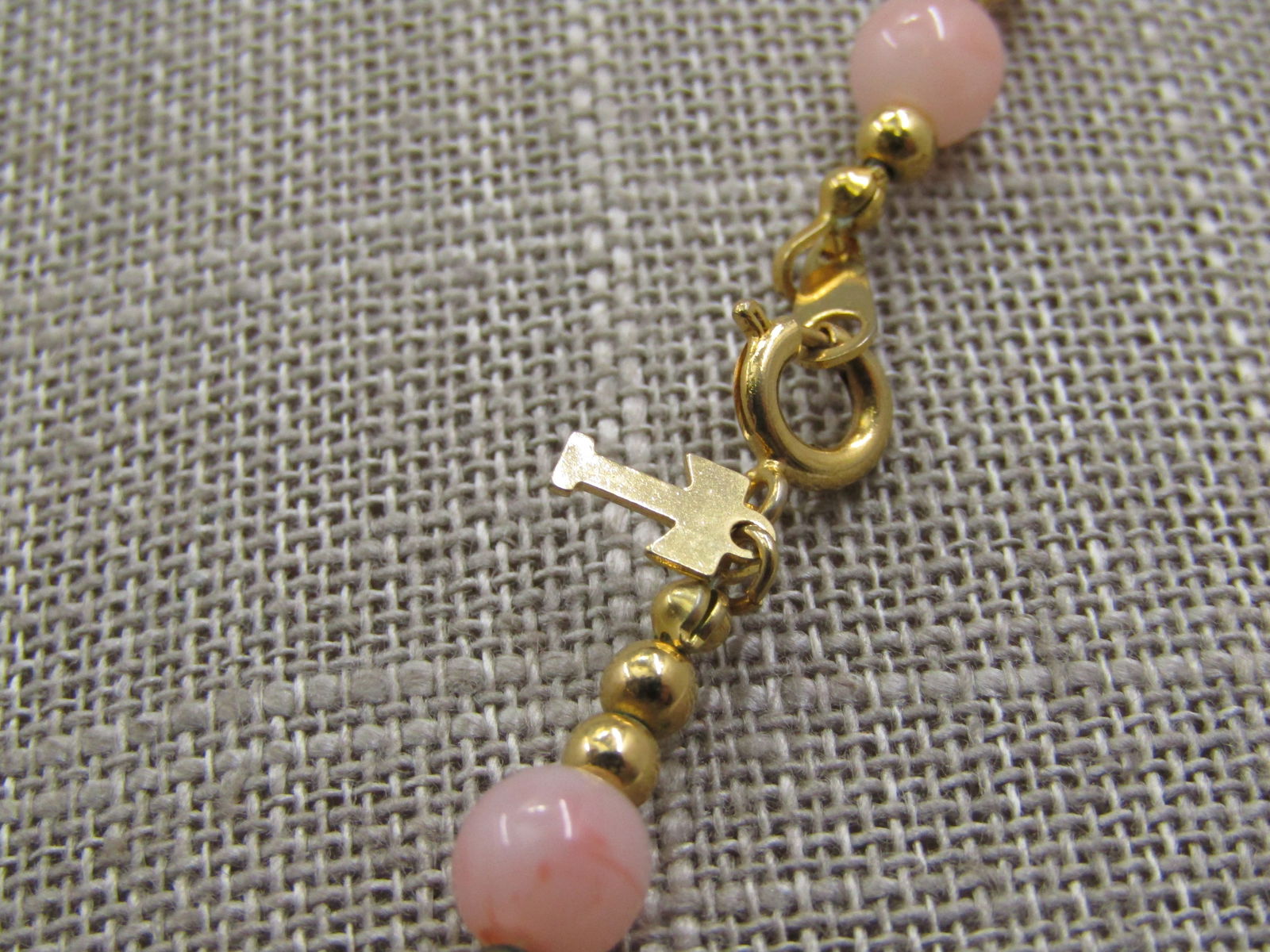 Vintage Trifari Faux Pink Coral & Pearl Necklace, 22", 1970's-1980's - 3