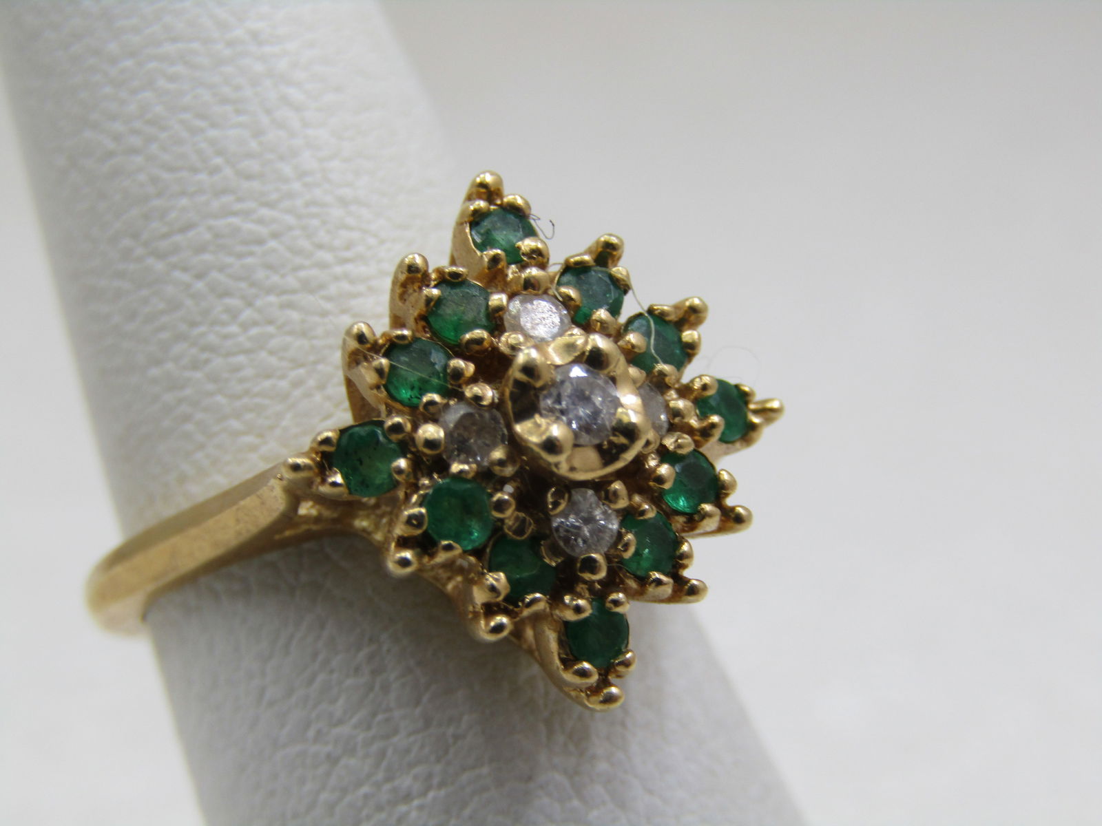 Vintage 10kt Onyx Diamond Chip Ring, Sz. 6.5, Dason Signed - 2