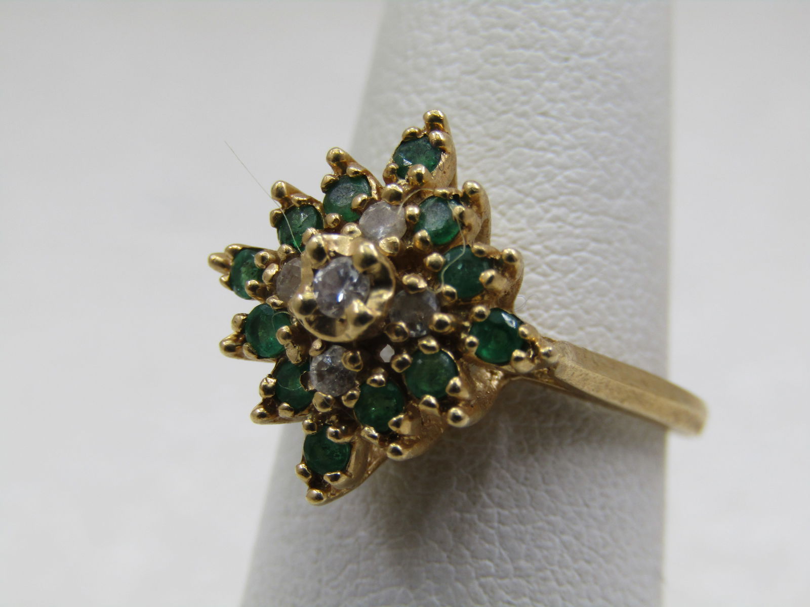 Vintage 10kt Onyx Diamond Chip Ring, Sz. 6.5, Dason Signed - 3