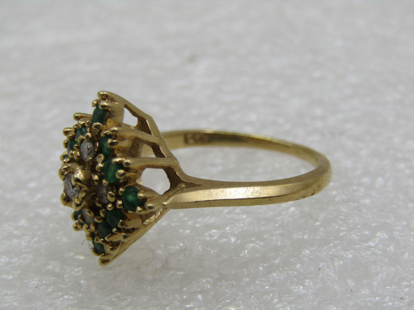 Vintage 10kt Onyx Diamond Chip Ring, Sz. 6.5, Dason Signed - 6