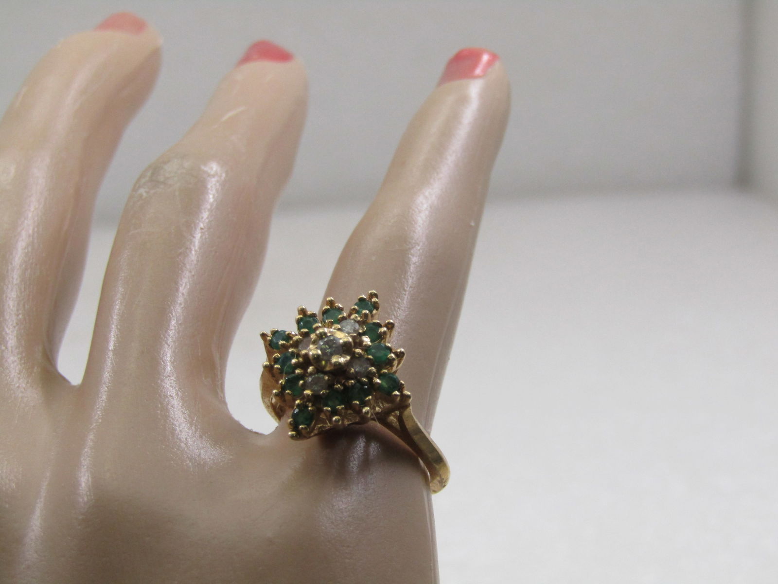 Vintage 10kt Onyx Diamond Chip Ring, Sz. 6.5, Dason Signed - 7