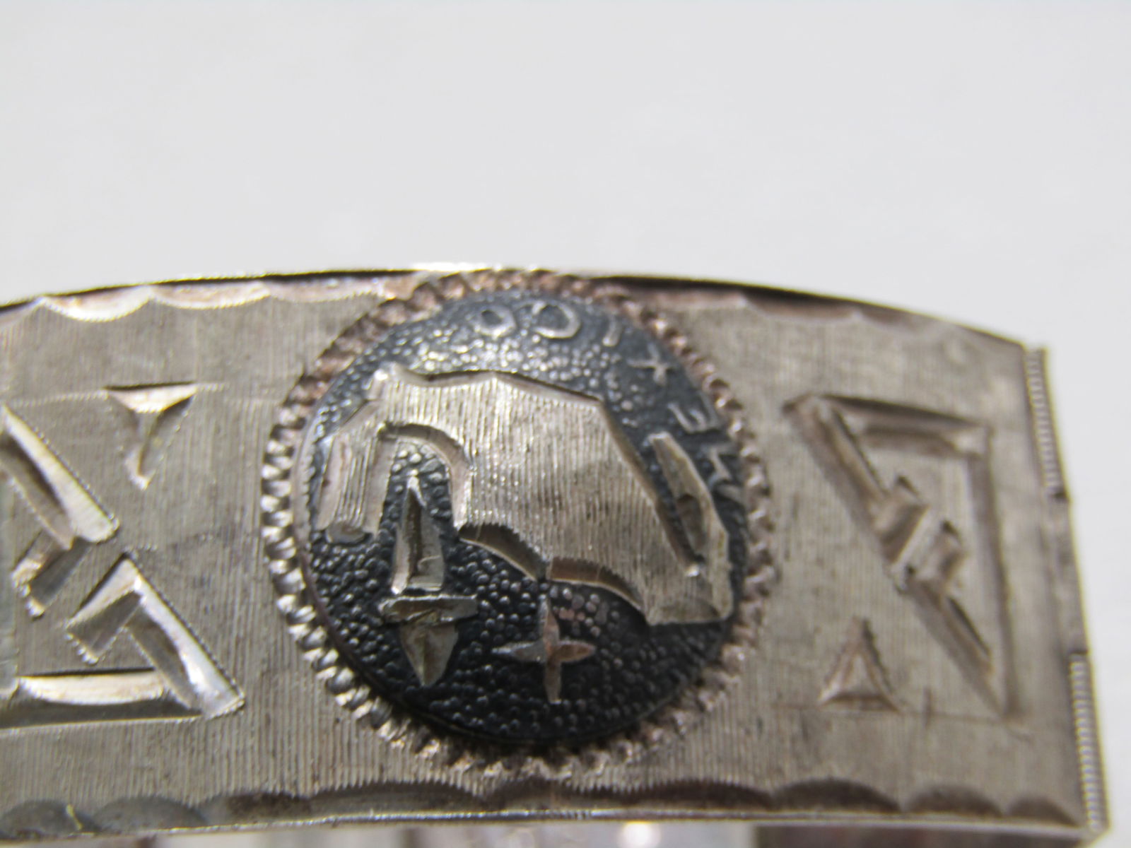 Vintage Sterling Mexican Pictorial Link Bracelet, 6.75" Signed - 5