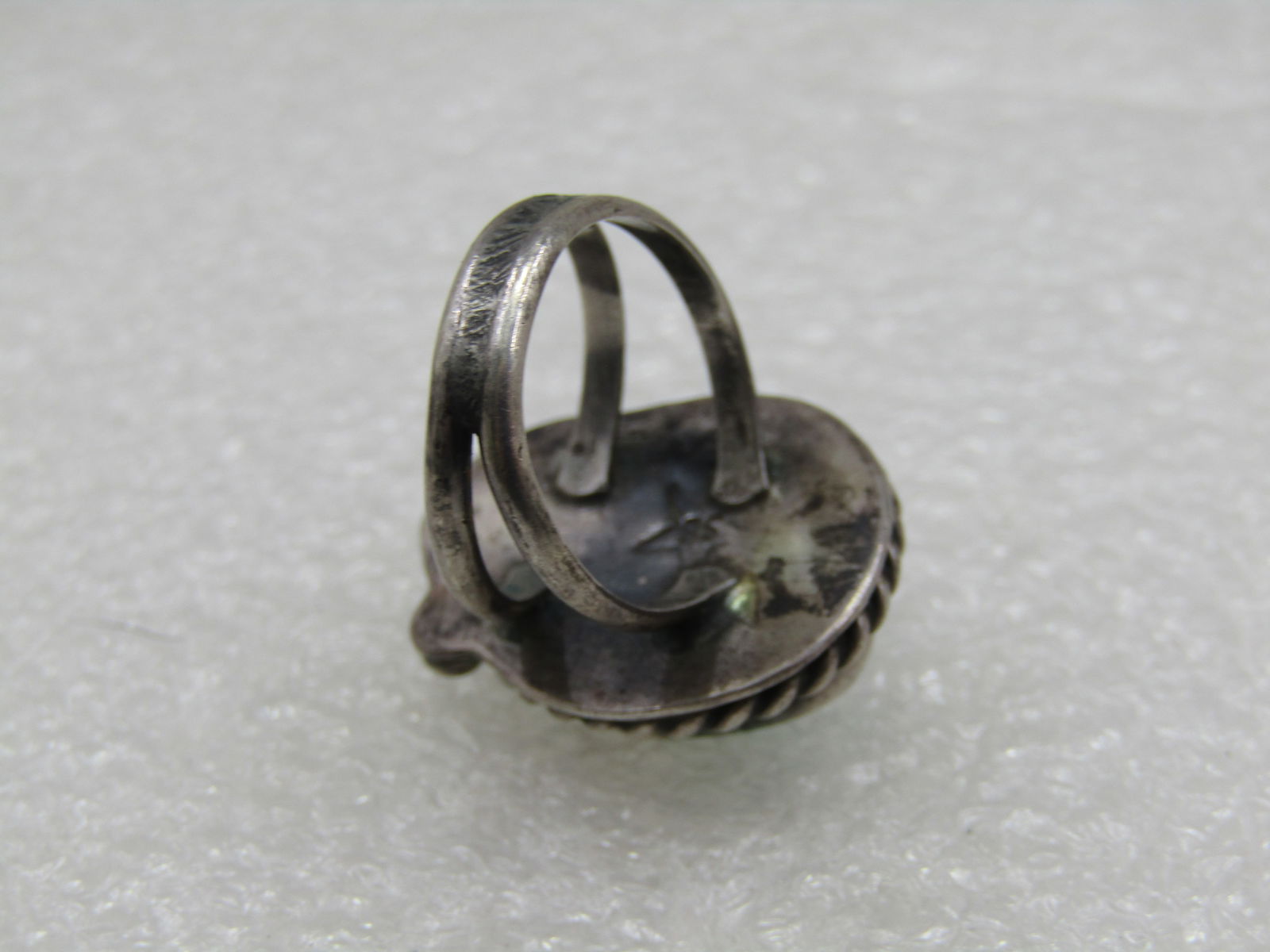 Vintage Southwestern Sterling Turquoise ring, Sz. 5 - 4