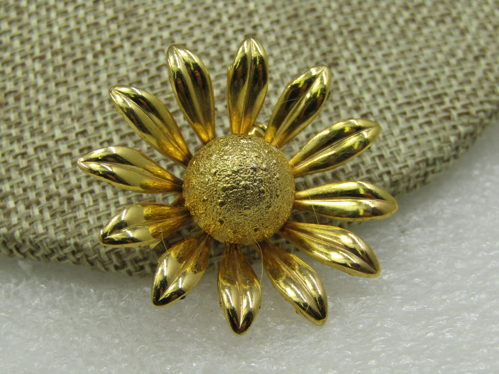 Vintage Sunflower Brooch, 1960's-1970's, 1.5" - 2