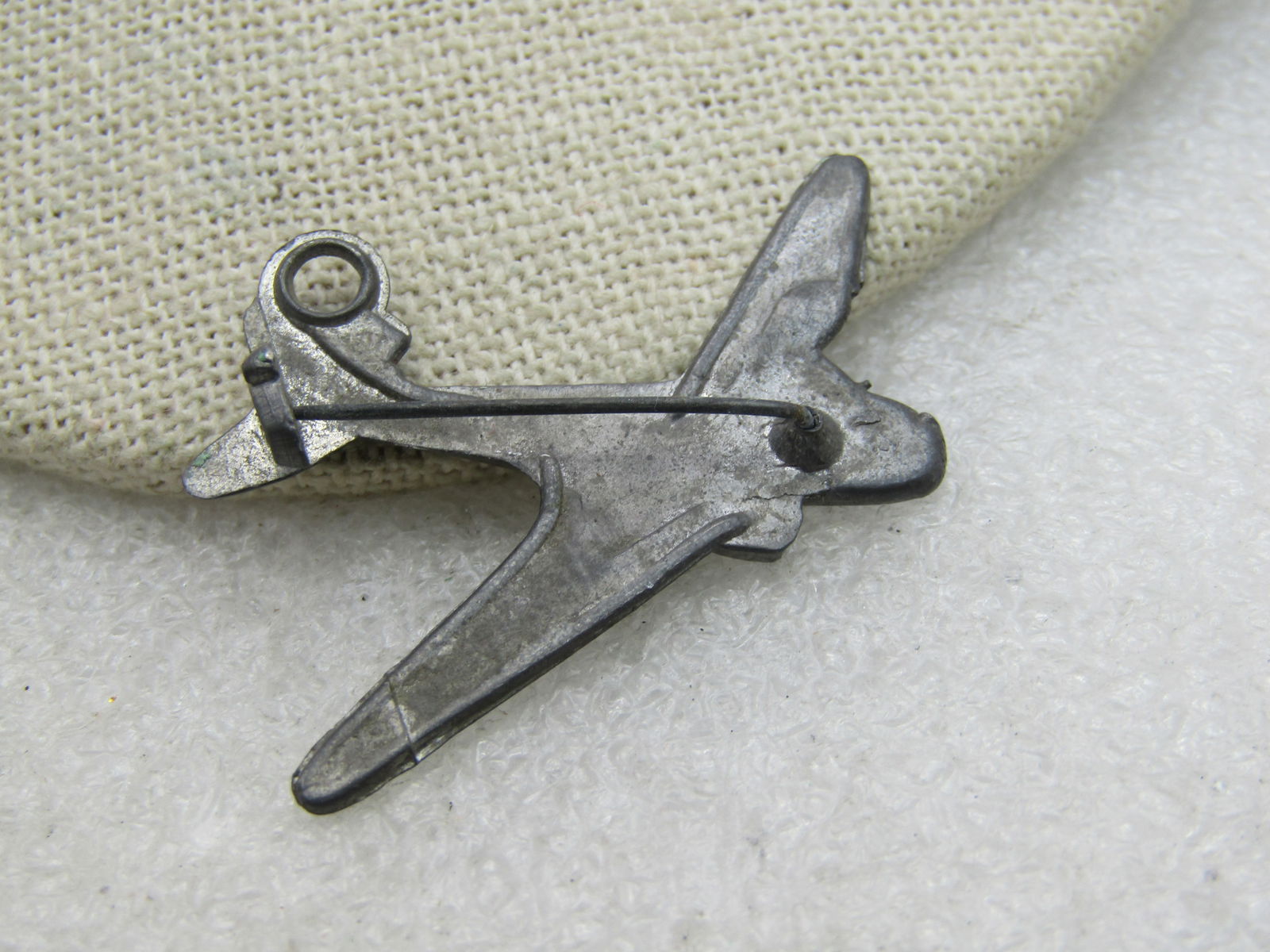 Vintage Cast Metal Airplane Brooch, 1940's, 1.5" - 5