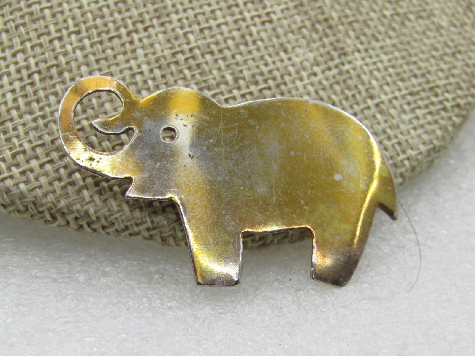 Vintage Gold Tone Elephant Brooch, 1.75" (1 of 5)