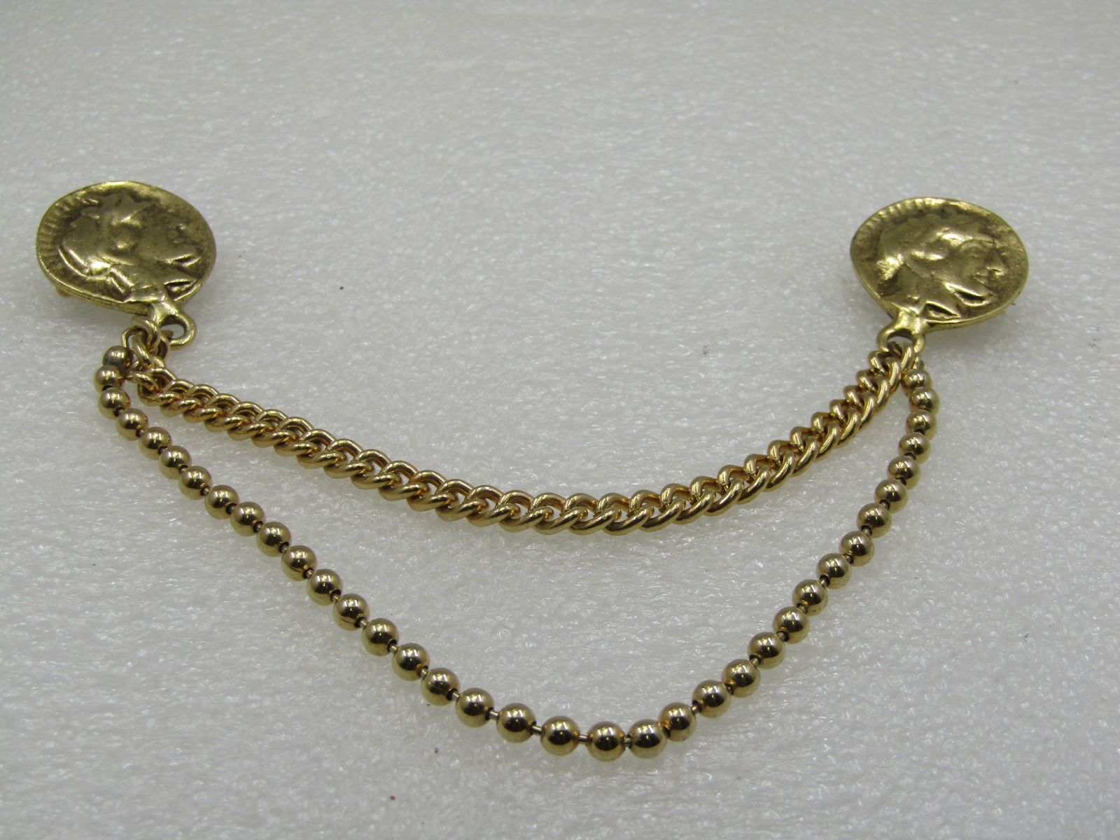 Vintage Roman Coin & Chain Draping Brooch, 1960's - 2